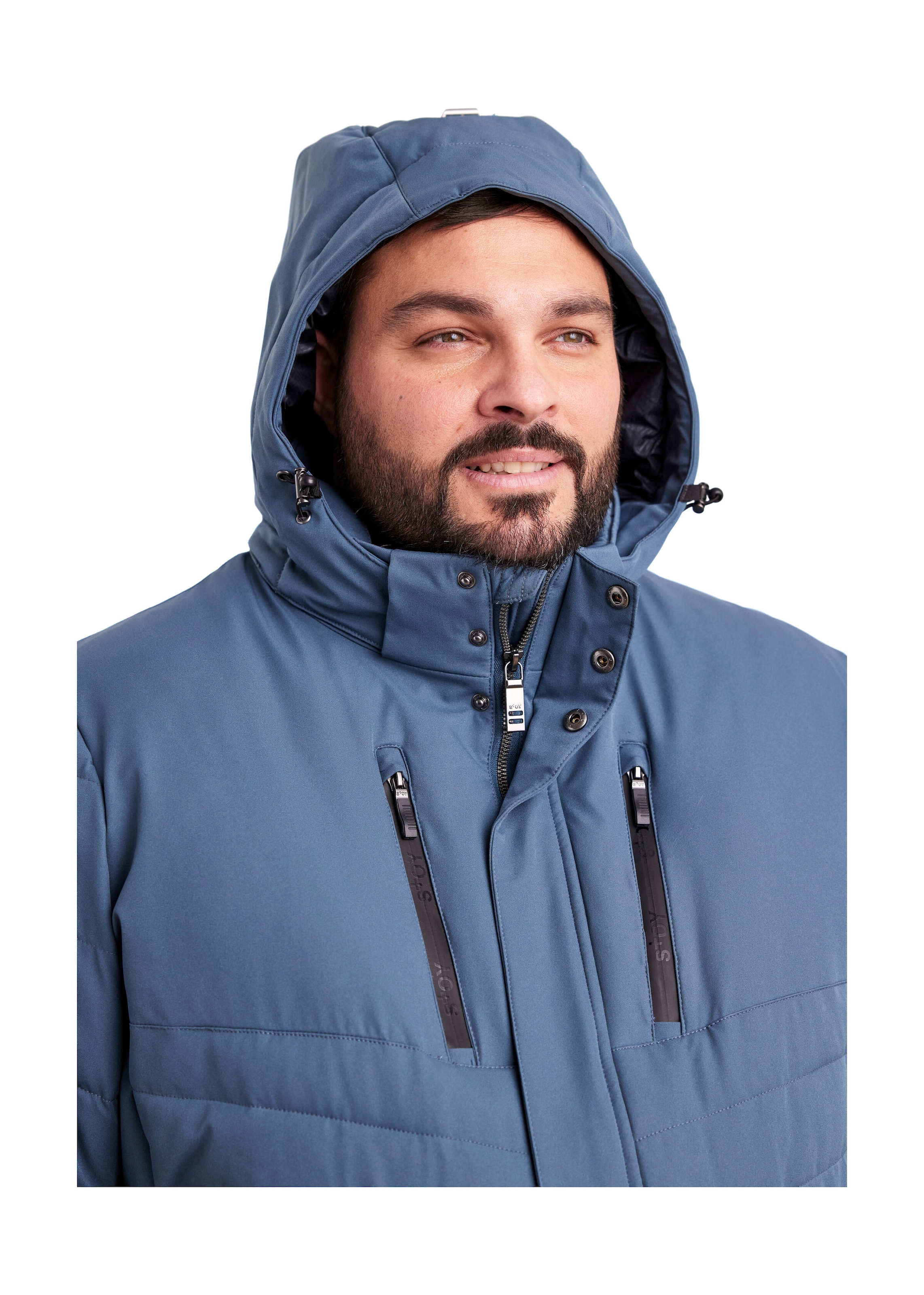 STOY Steppjacke »STW 6 MN QLTD JCKT« Atmungsaktive, wasserabweisende Steppjacke mit abnehmbarer Kapuze