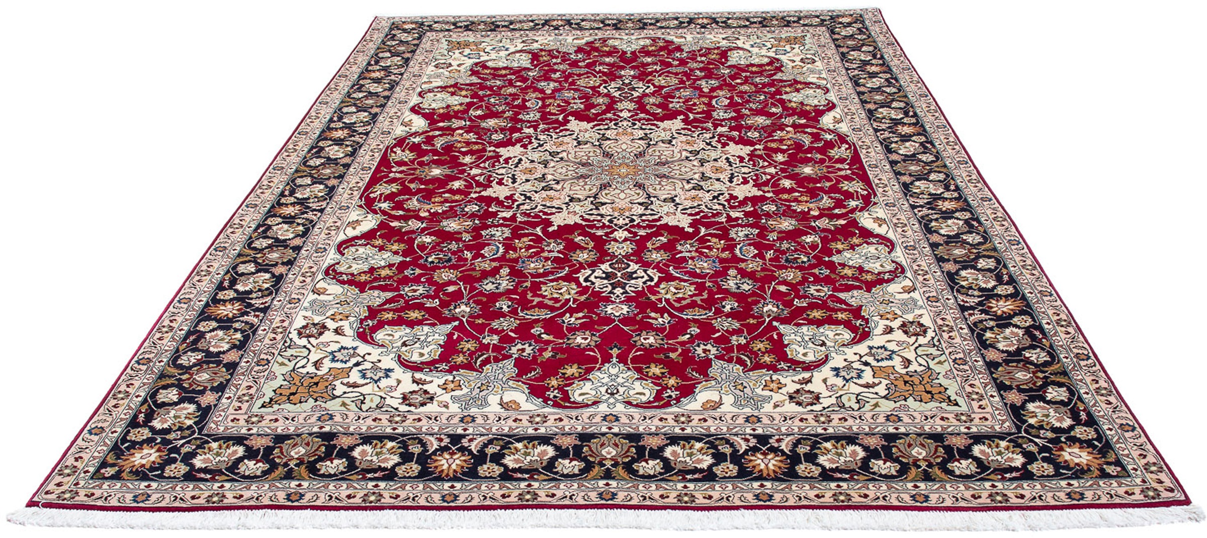 Image of morgenland Orientteppich »Perser - Täbriz - Royal - 300 x 203 cm - dunkelrot«, rechteckig, 7 mm Höhe, Wohnzimmer, Handgeknüpft, Einzelstück mit Zertifikat bei Ackermann Versand Schweiz