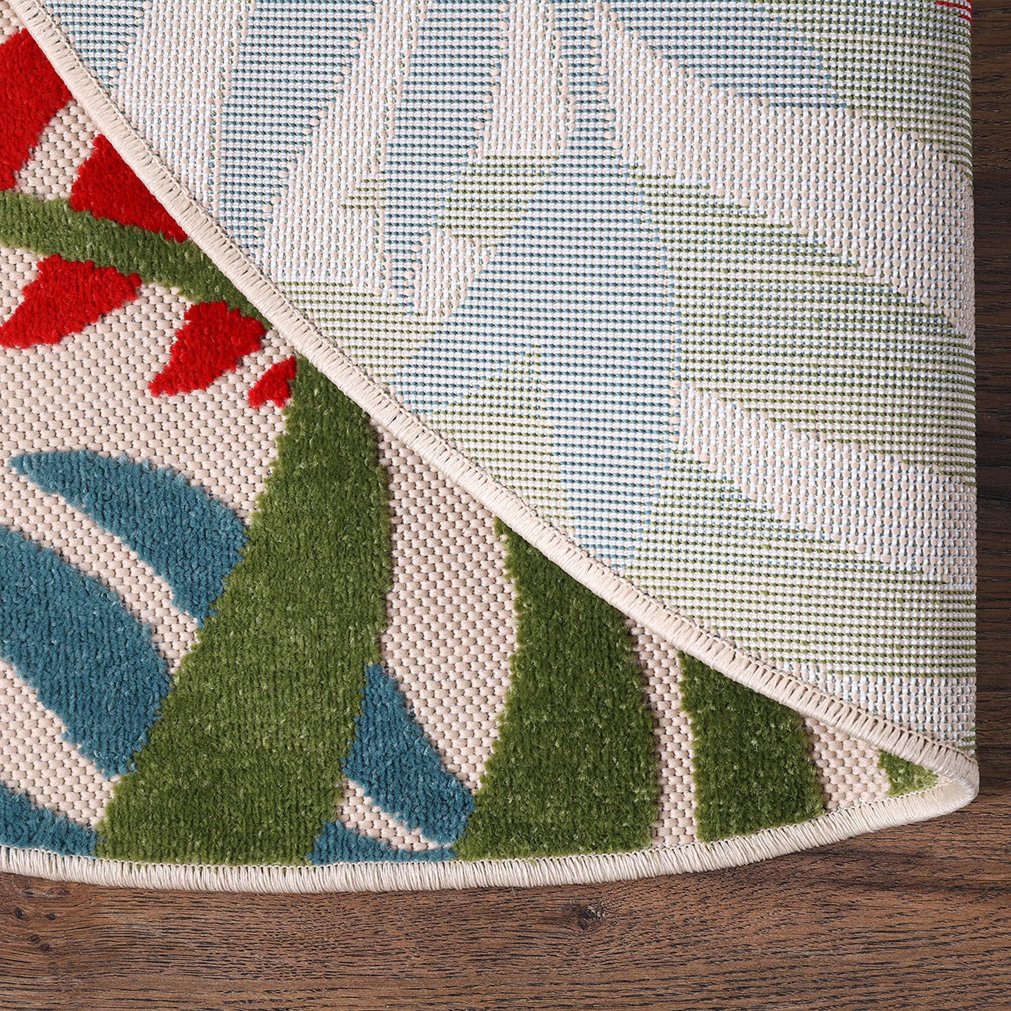 Sanat Teppich »Floral Outdoor«, rund, 6 mm Höhe, In- und Outdoor geeignet, florales Design, Balkon, Terasse