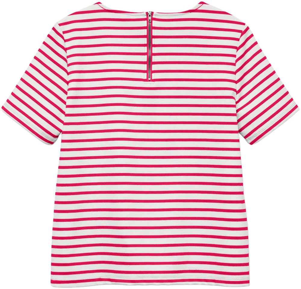 Vero Moda Rundhalsshirt »VMABBY SS ZIP TOP JRS NOOS« Materialmix, regular fit