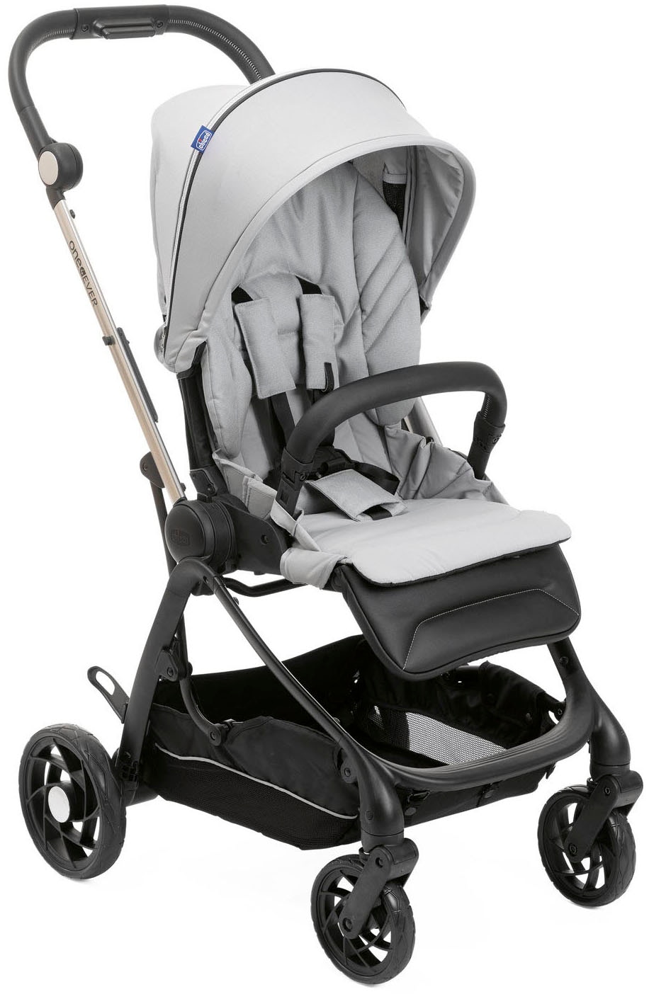 Kombi-Kinderwagen »Kinderwagen One4ever, silverleaf«, mit zwei Sitzen