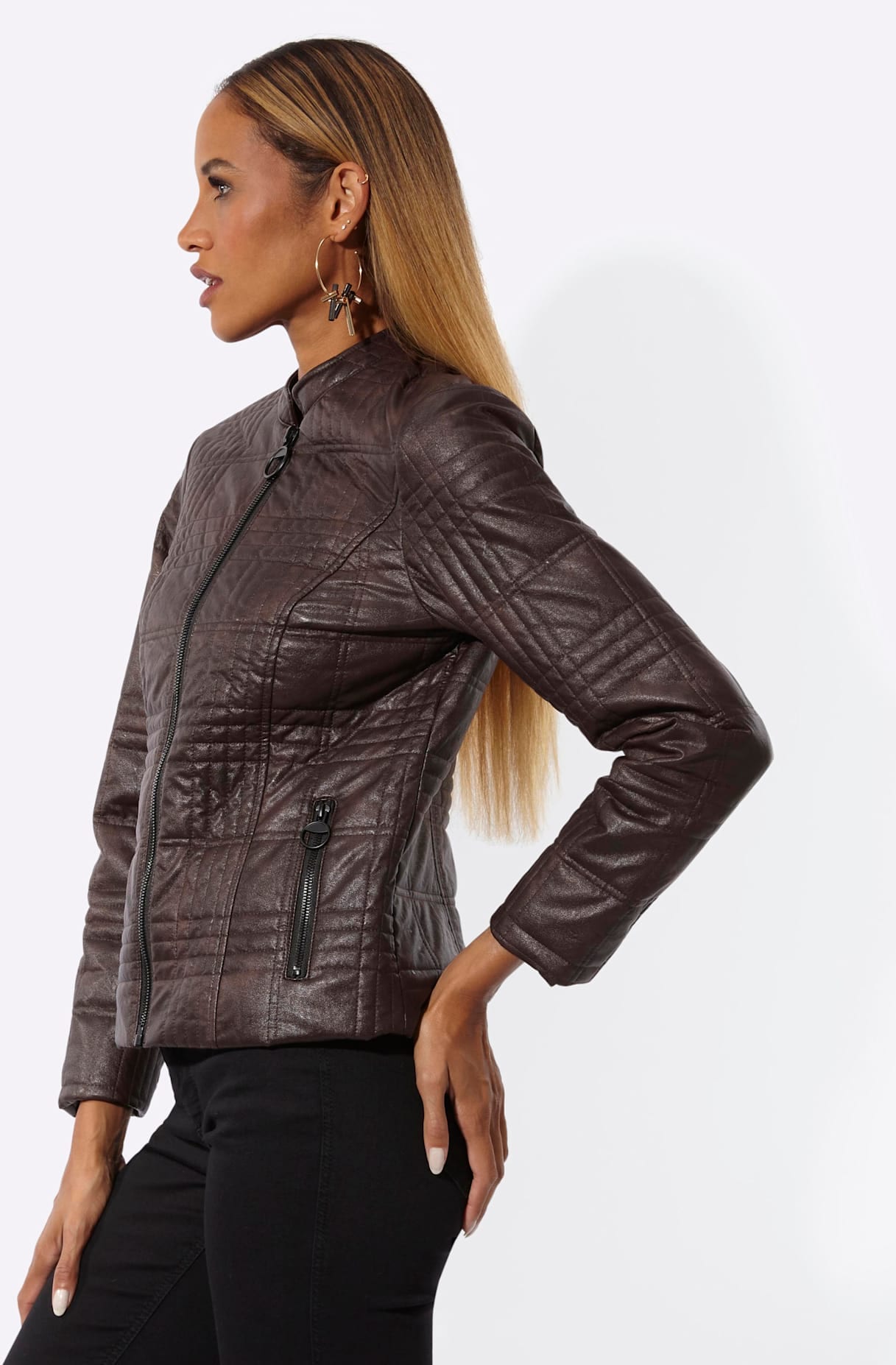 Mainpol Veste blazer »Lederimitat-Blazer«
