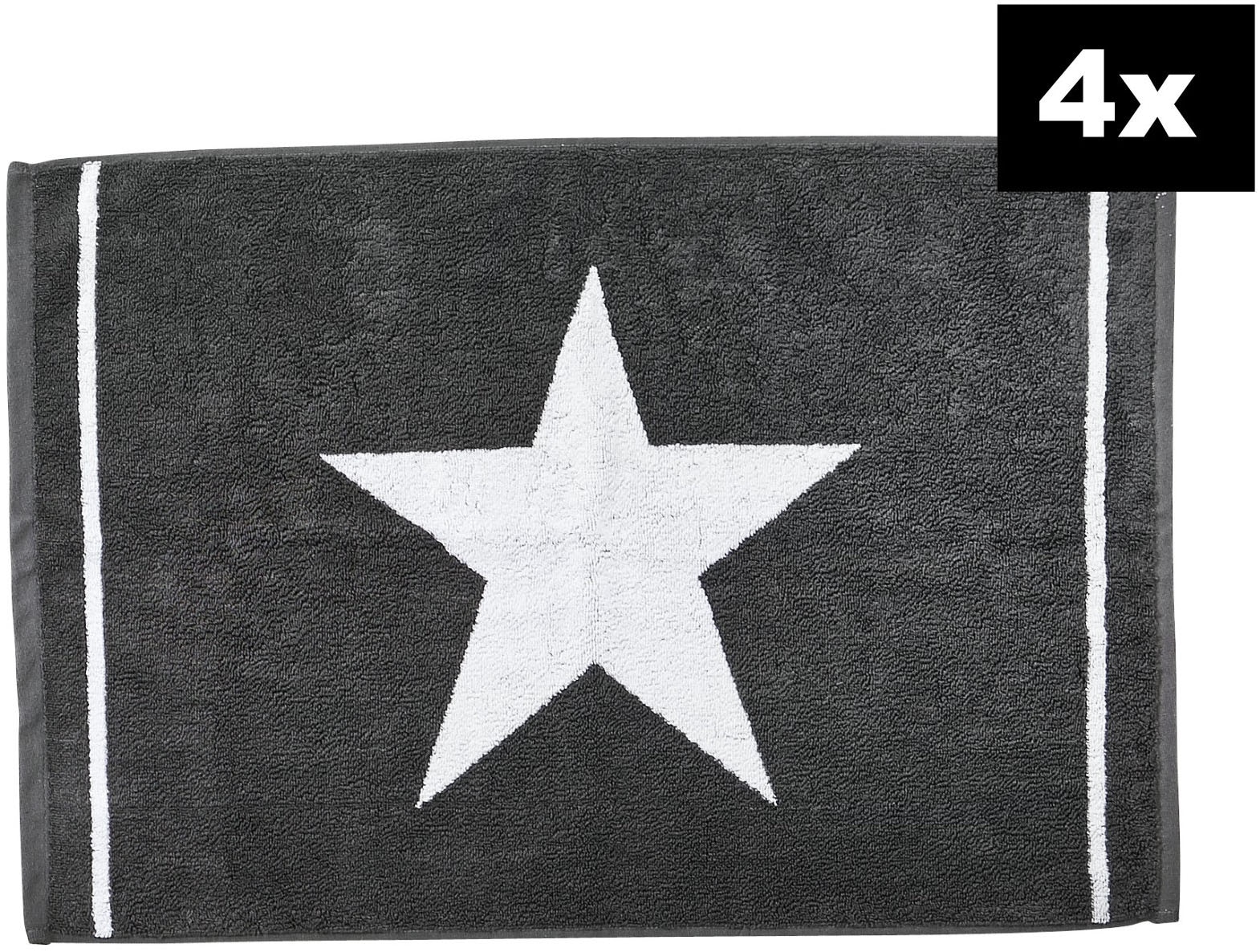 Image of done. Badematte "DAILY SHAPES Star 4er-Set" Höhe 5 mm fussbodenheizungsgeeignet Badvorleger aus 100% Baumwolle, Jacquardgewebt