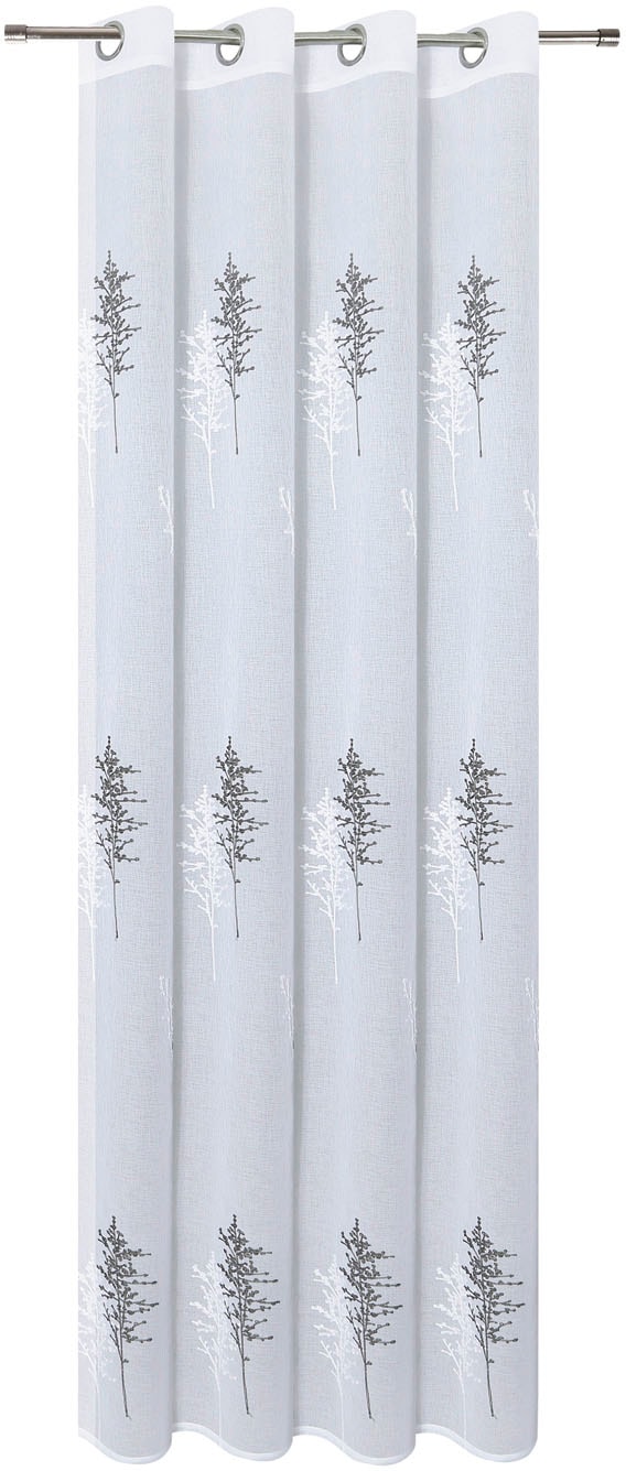 Gerster Gardine »Ulrika« Ösen 1 Stk. tlg. Ösenschal bestickt mit Zweigen