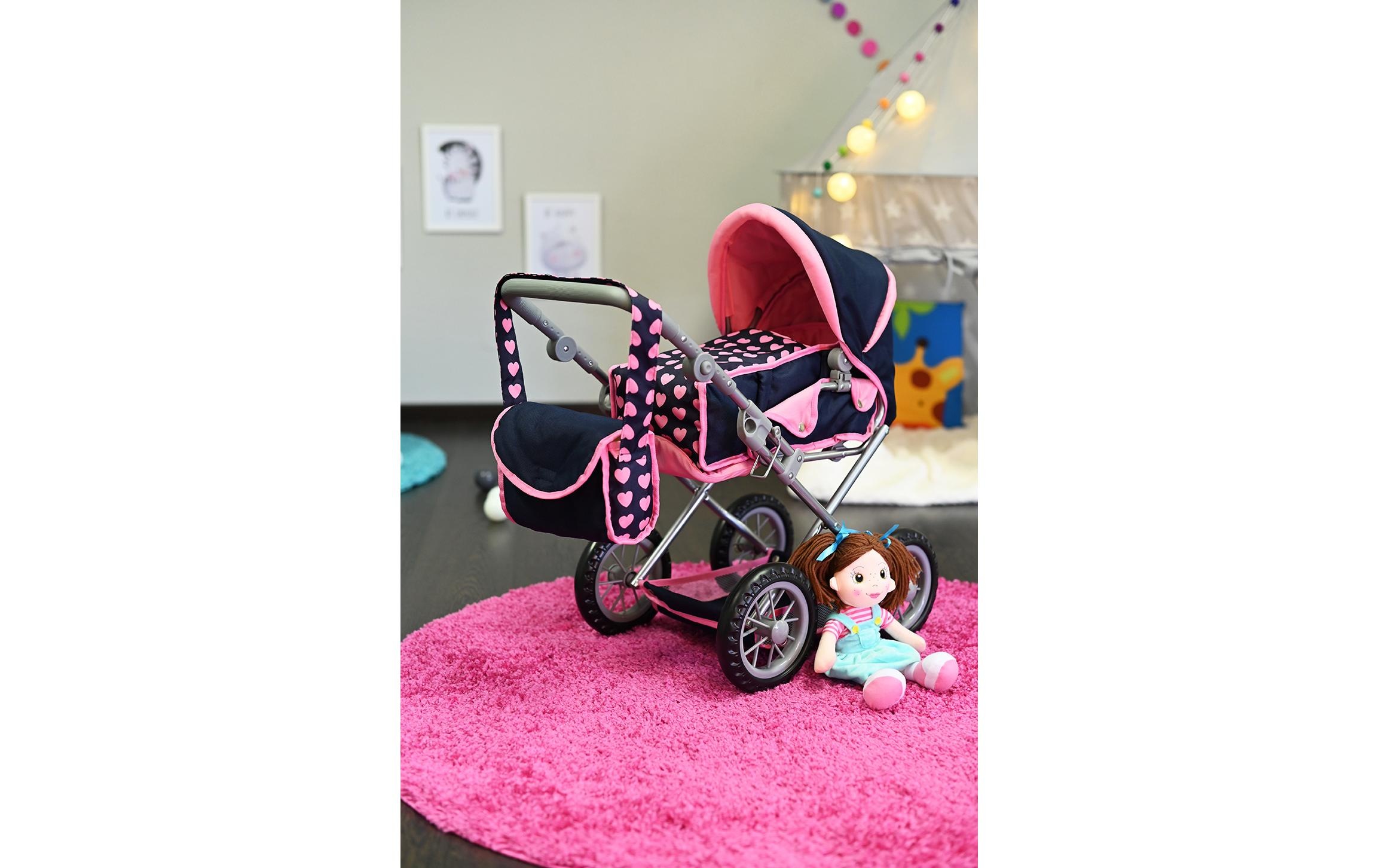 Knorrtoys® Puppenwagen »Puppenwagen Ruby Pink Hearts«