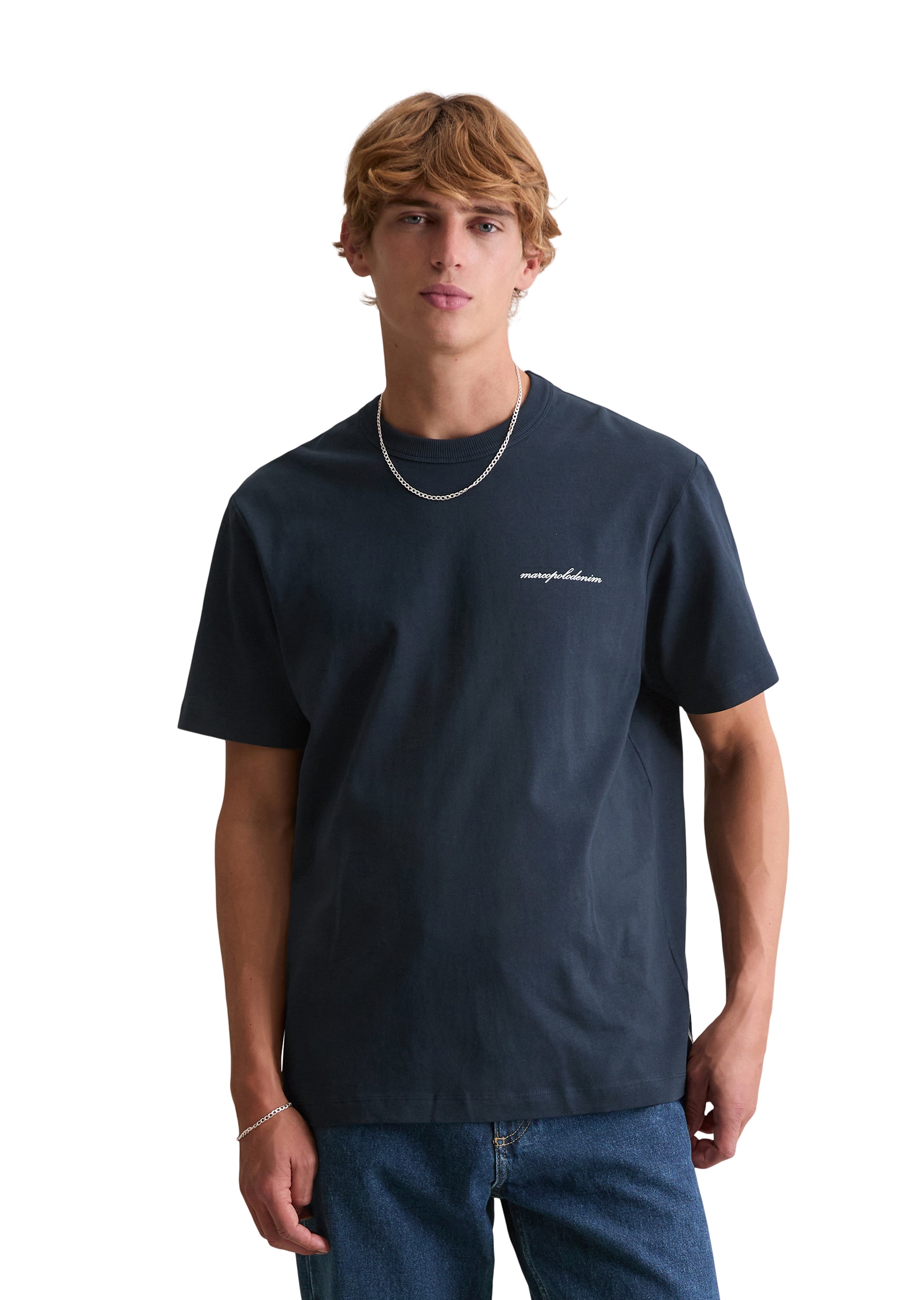 Image of Marc OPolo DENIM T-Shirt mit grossem Rückenprint, relaxed fit, Rundhals