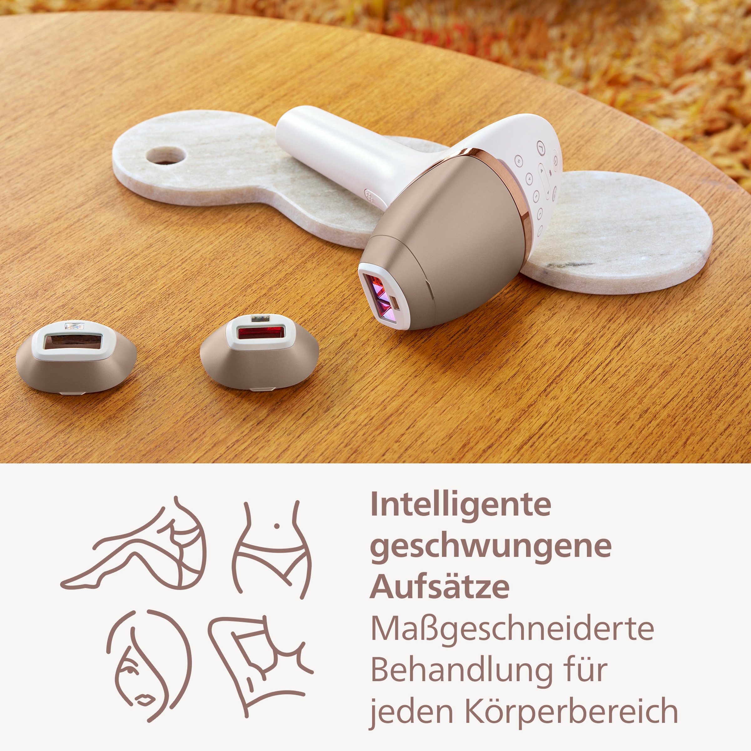 Philips Épilateur IPL »Lumea S9000 BRI955/00« 450.000 Lichtimpulse 3 Aufsätze (Körper, Gesicht und Präzisionsaufsatz), kabellos
