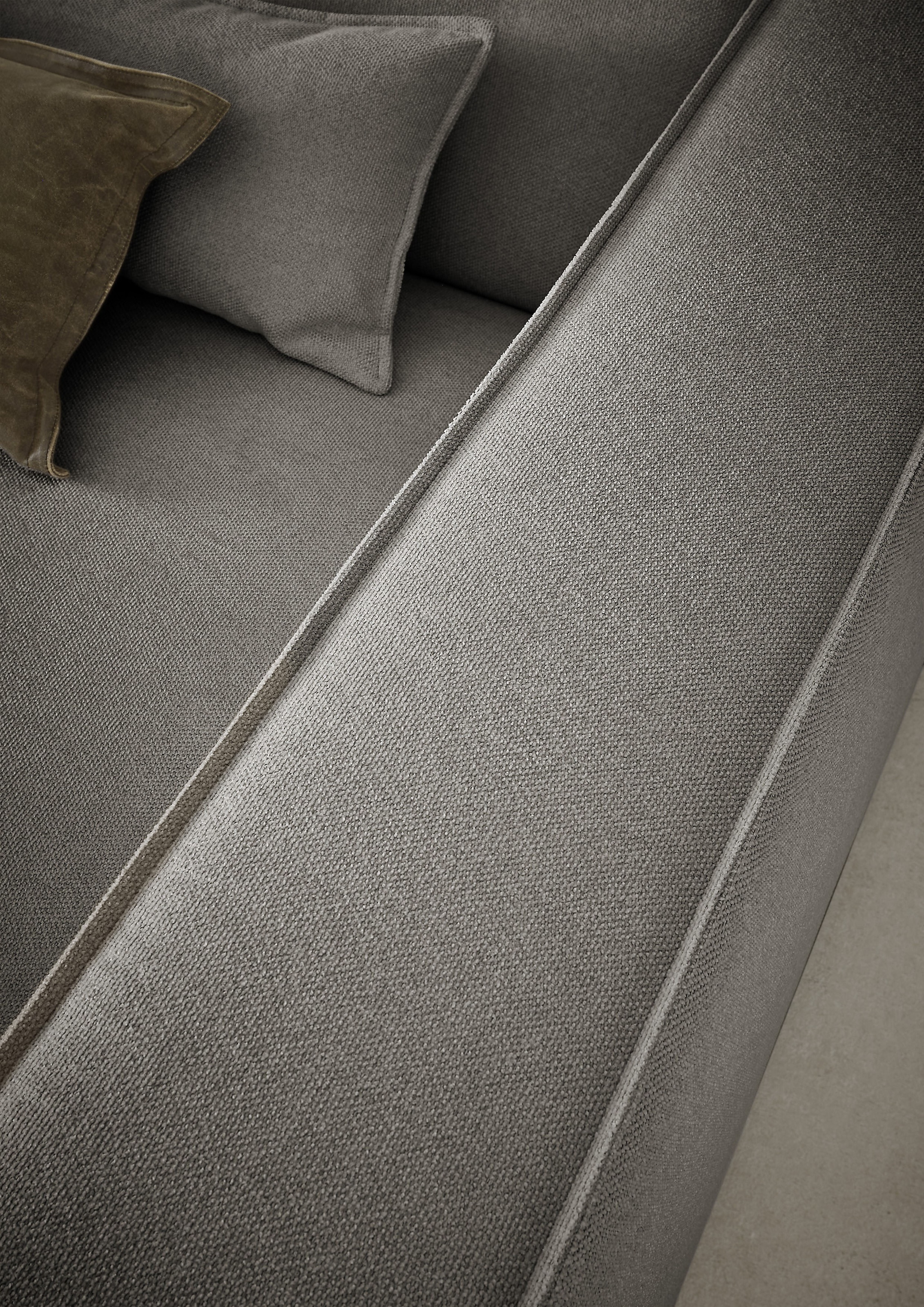 LeGer Home by Lena Gercke Ecksofa »PIARA XXL Strukturstoff, Big-Sofa, L-Form« wahlweise Ottomane rechts/links, Kedernaht, extra tiefe Sitzfläche