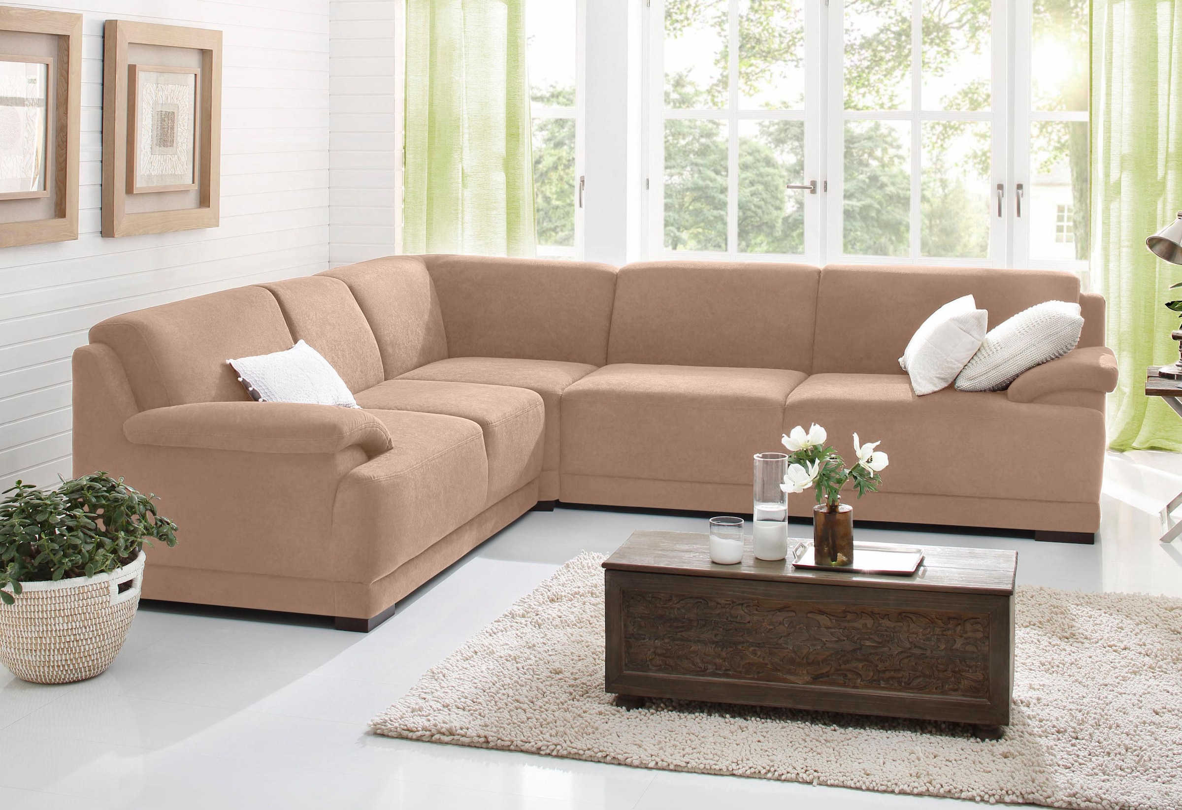 Image of Home affaire Ecksofa "Telos mit Boxspring Unterfederung für hohen Komfort, L-Form" mit Boxspring-Federung für tollen Sitzkomfort. Zeitlos und komfortabel