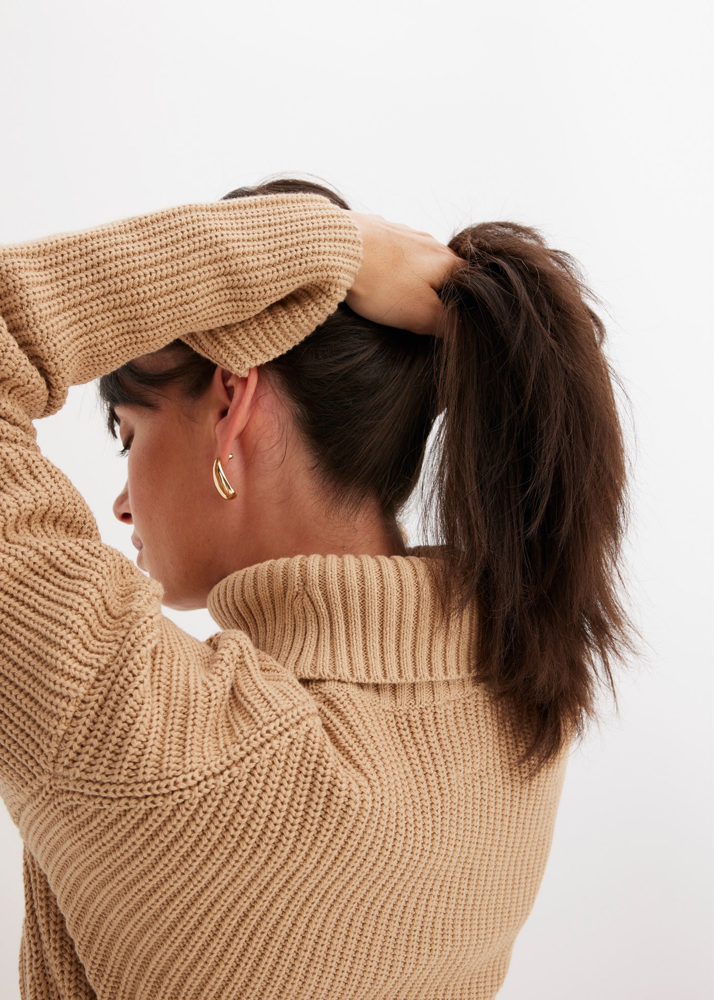 bonprix Pull à col roulé »Rollkragenpullover aus reiner Baumwolle« Rollkragenpullover aus reiner Baumwolle