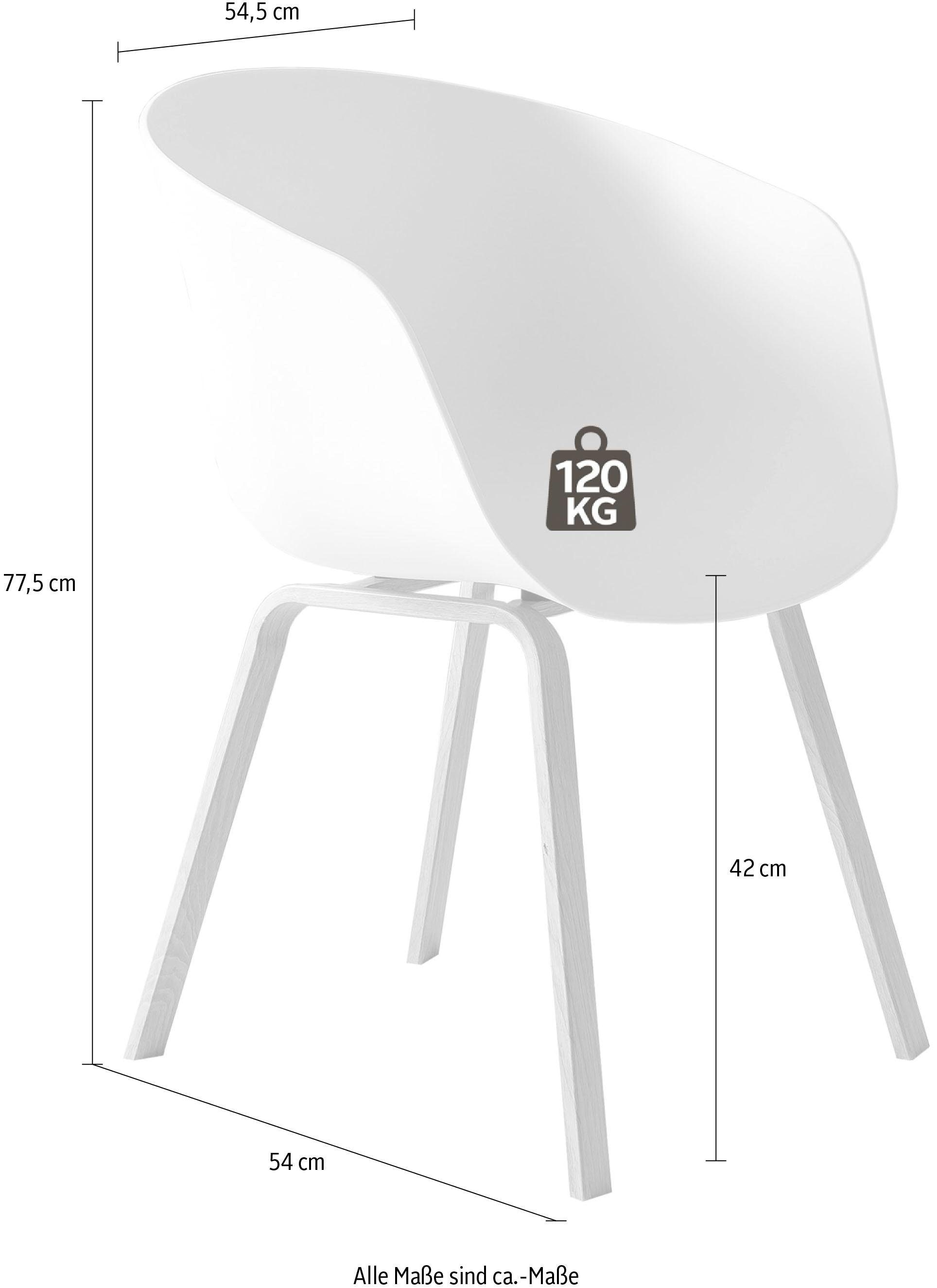 SalesFever Schalenstuhl, (Set), 2 St., Metallbeine in Holzoptik