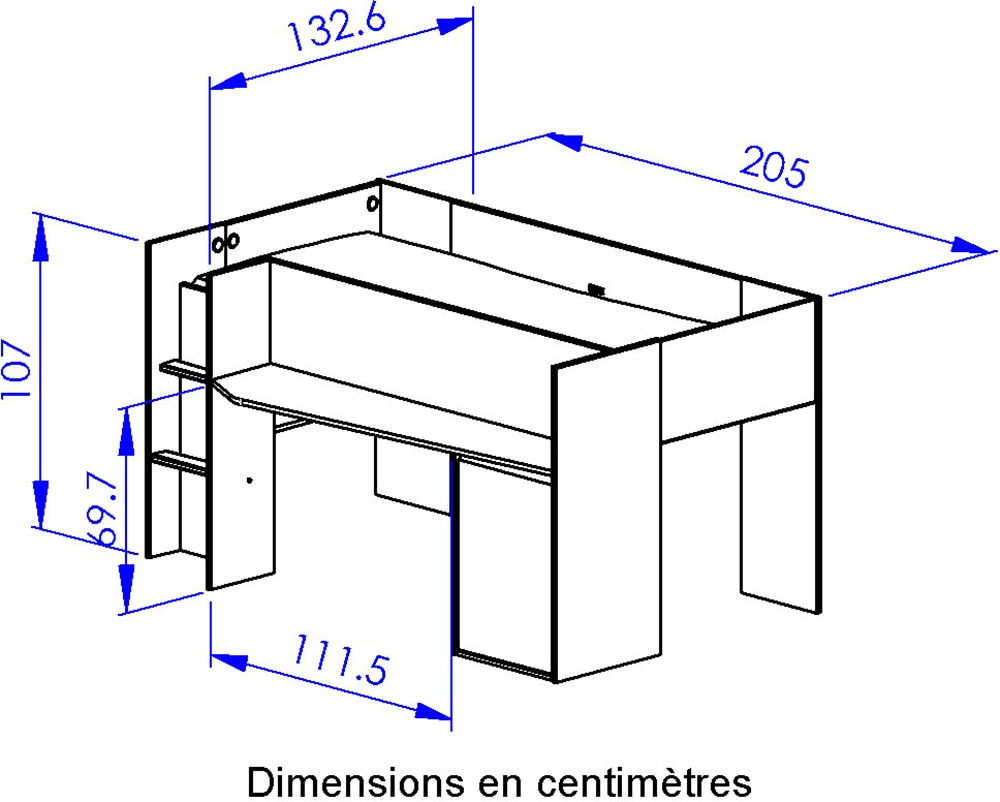 Gami Schlafzimmer-Set »NAEL SET N°2 4tlg« Set, 4 Stk. tlg. Praktisches Bett und sehr geräumigem Stauraum