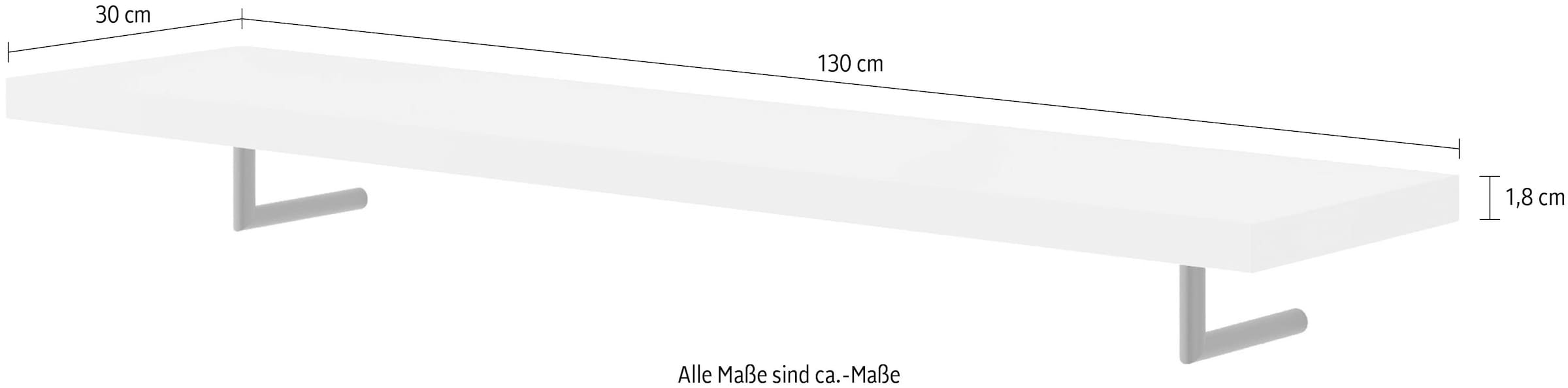 Home affaire Étagère murale »Arrocco: Dekorative Metallelemente in Schwarz, Wohnzimmer,Wandregal« B/T: 130/30 cm, in 2 farben erhältlich, ideal für jede Wohnung
