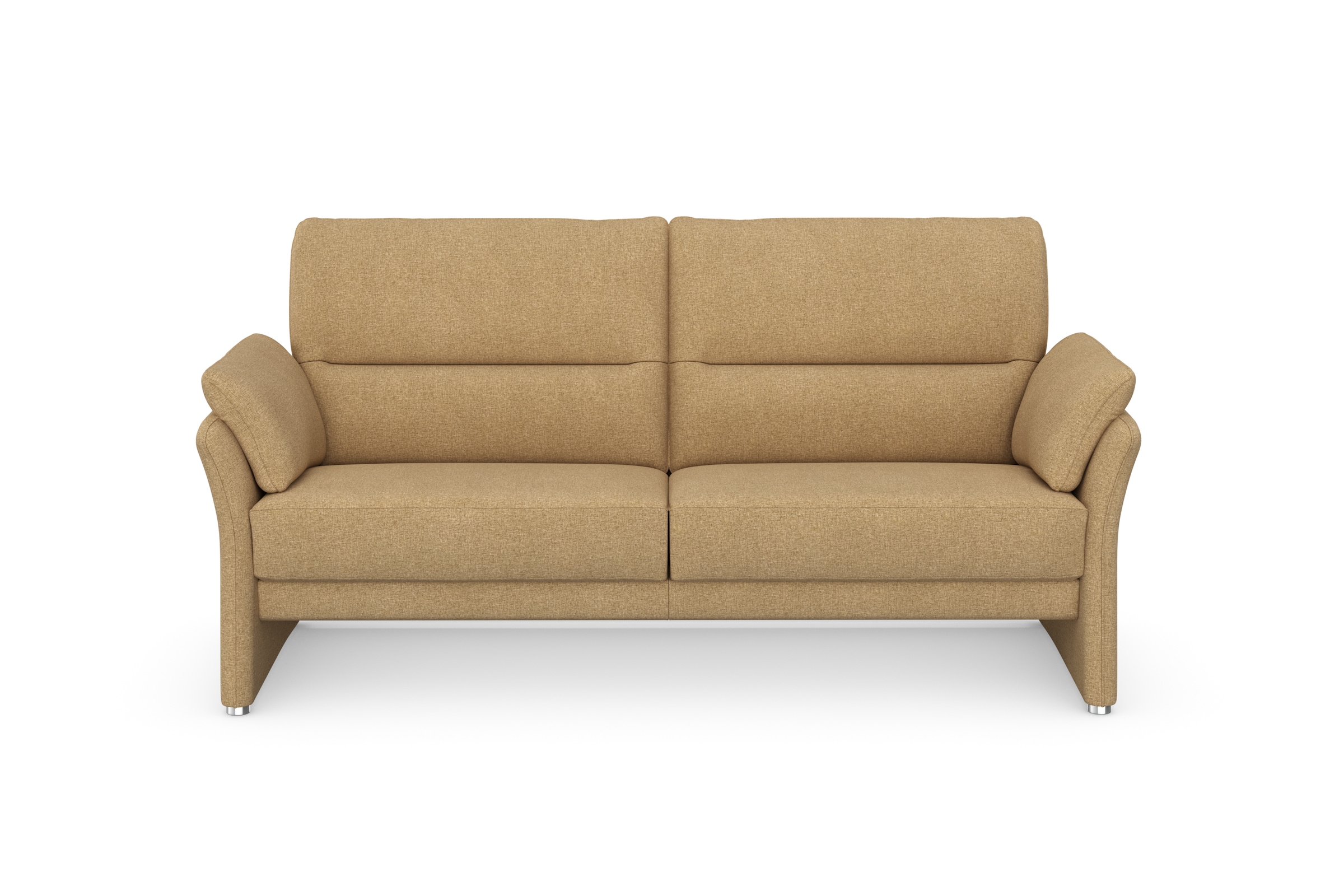 DOMO collection 2,5-Sitzer »Pina, schmale Armlehnen, mit Federkern, kompakt & elegant« Hoher Sitzkomfort, Feinstruktur, beige, Breite 199 cm