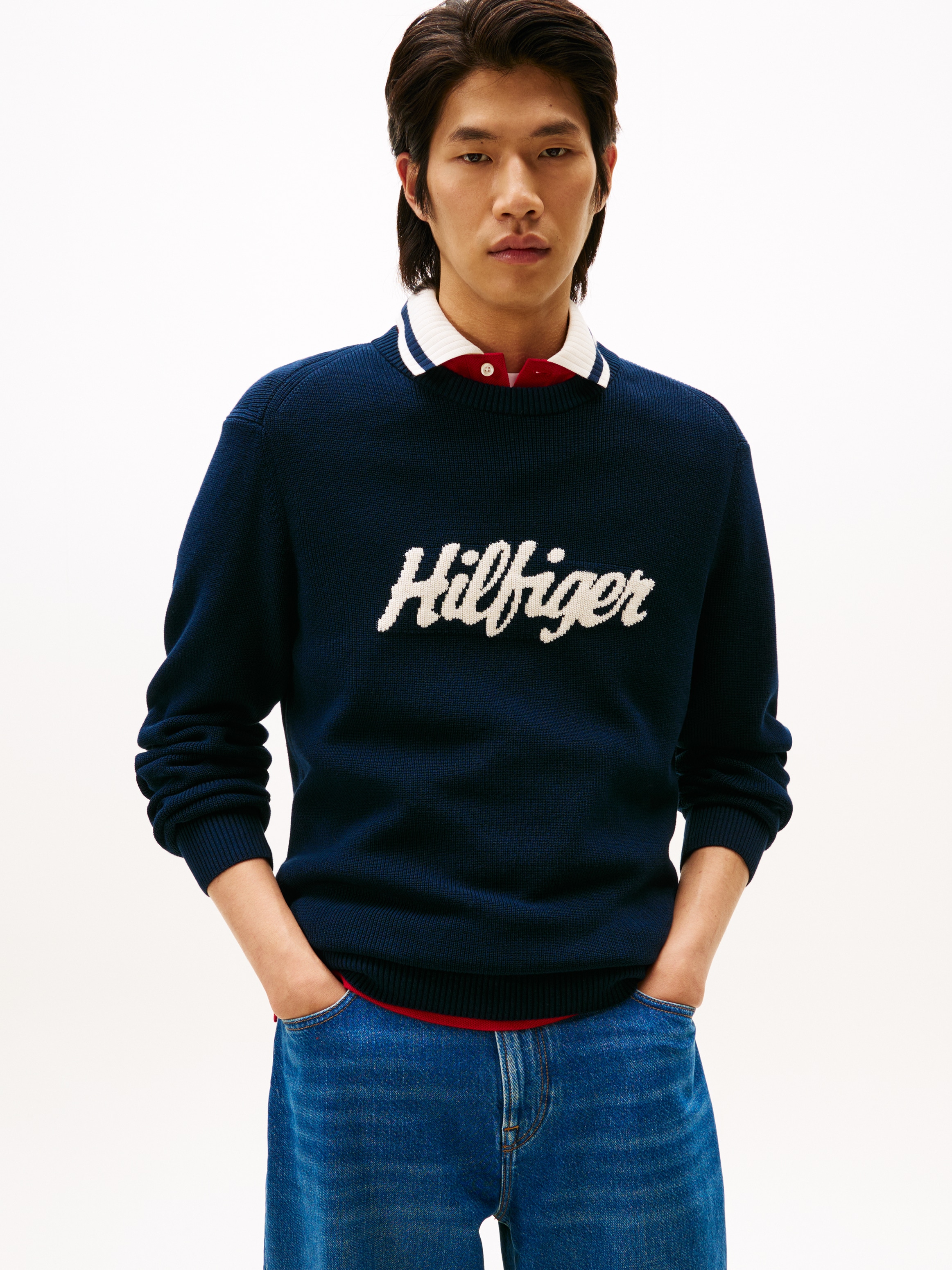 Image of Tommy Hilfiger Rundhalspullover "SEASONAL GRAPHIC COTTON"
