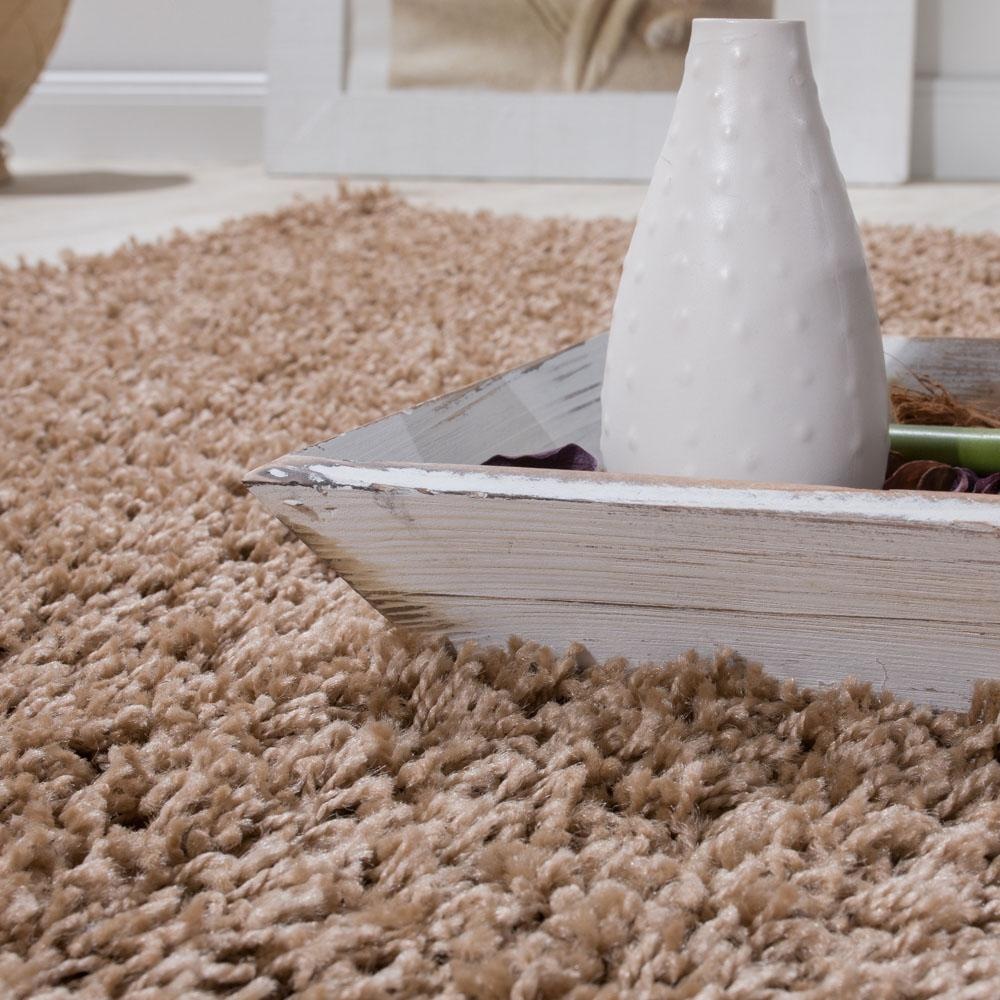 Paco Home Hochflor-Teppich »Sky 250«, rund, 34 mm Höhe, gewebt, Uni Farben, intensive Farbbrillanz