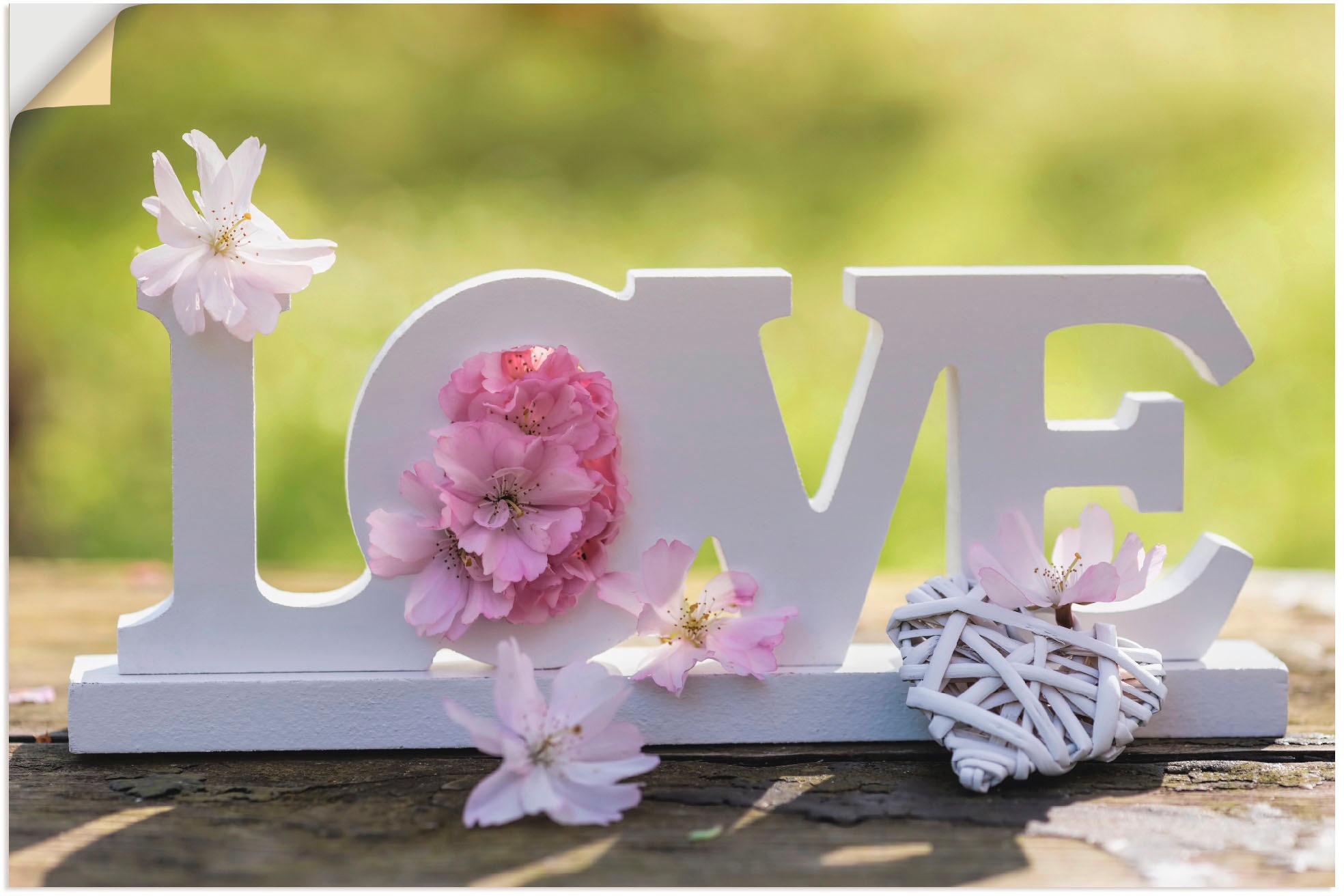 Image of Artland Wandbild »Einfach nur Liebe«, Blumen, (1 St.), in vielen Grössen & Produktarten - Alubild / Outdoorbild für den Aussenbereich, Leinwandbild, Poster, Wandaufkleber / Wandtattoo auch für Badezimmer geeignet bei Ackermann Versand Schweiz