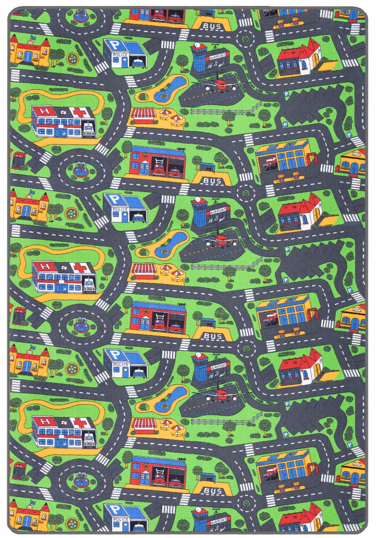 Image of Primaflor-Ideen in Textil Kinderteppich »CITY«, rechteckig, 5 mm Höhe, Strassen-Spiel-Teppich, Strassenbreite ca. 9 cm, Kinderzimmer bei Ackermann Versand Schweiz