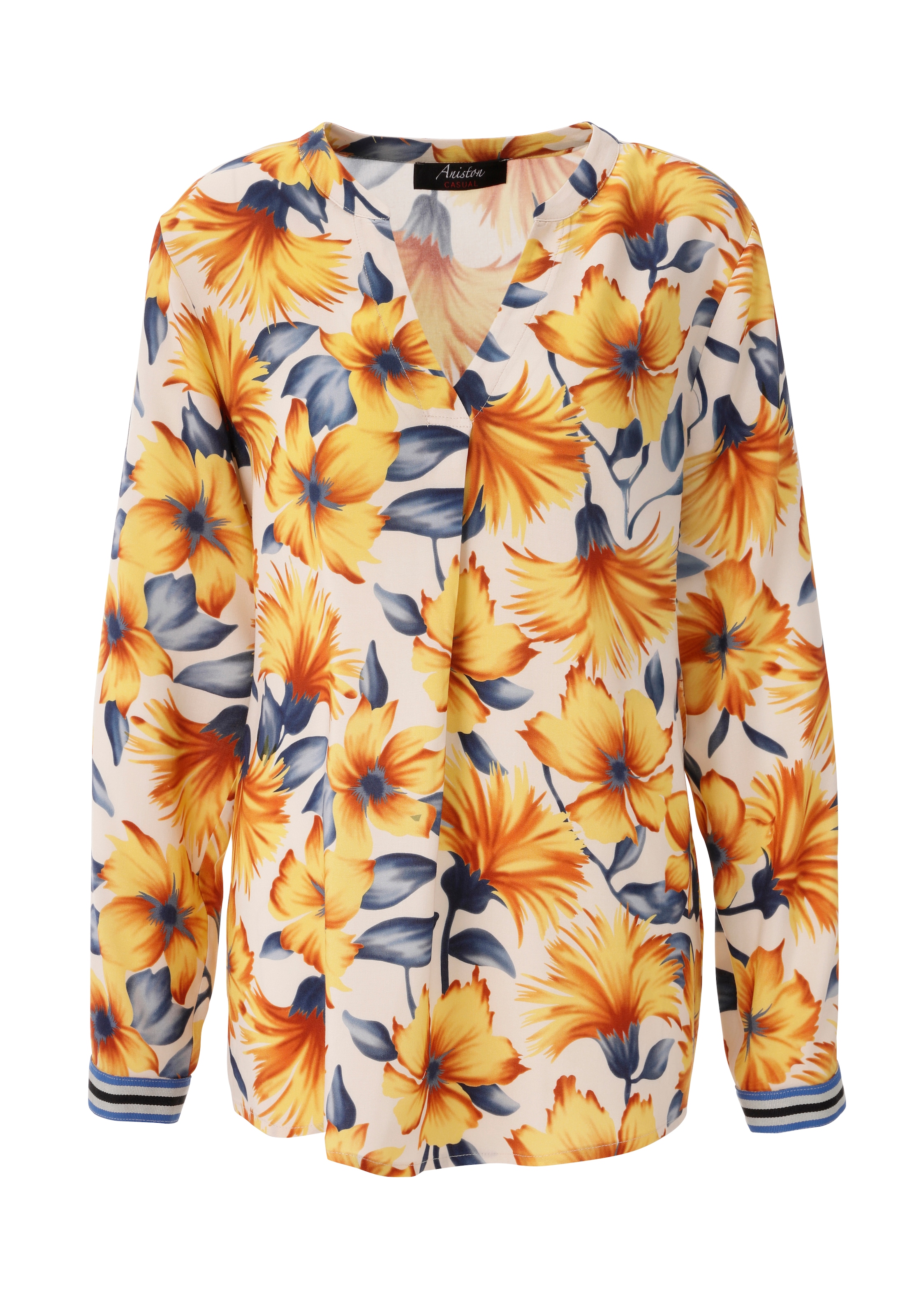 Aniston CASUAL Schlupfbluse mit farbharmonischen, grossflächigen Blüten bedruckt - NEUE KOLLEKTION