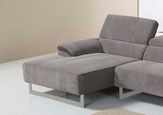 Egoitaliano Ecksofa »Malika, edel und bequem, Designsofa mit hochwertigen Bezügen, L-Form«, mit Recamiere, inkl. Kopfteilverstellung und chromfarbenen Metallfüssen