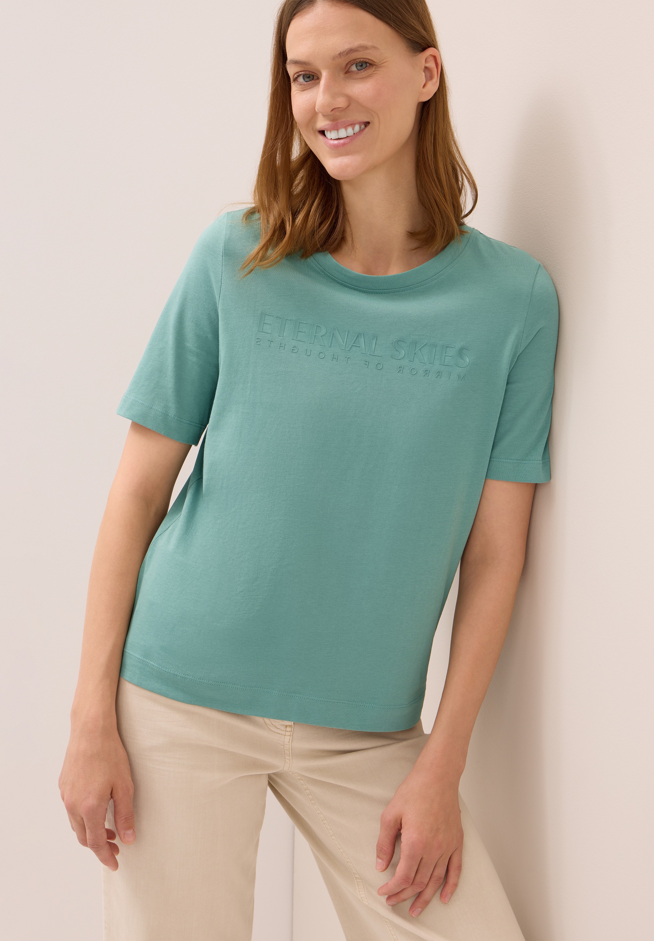 Cecil T-shirt mit Wording Artwork