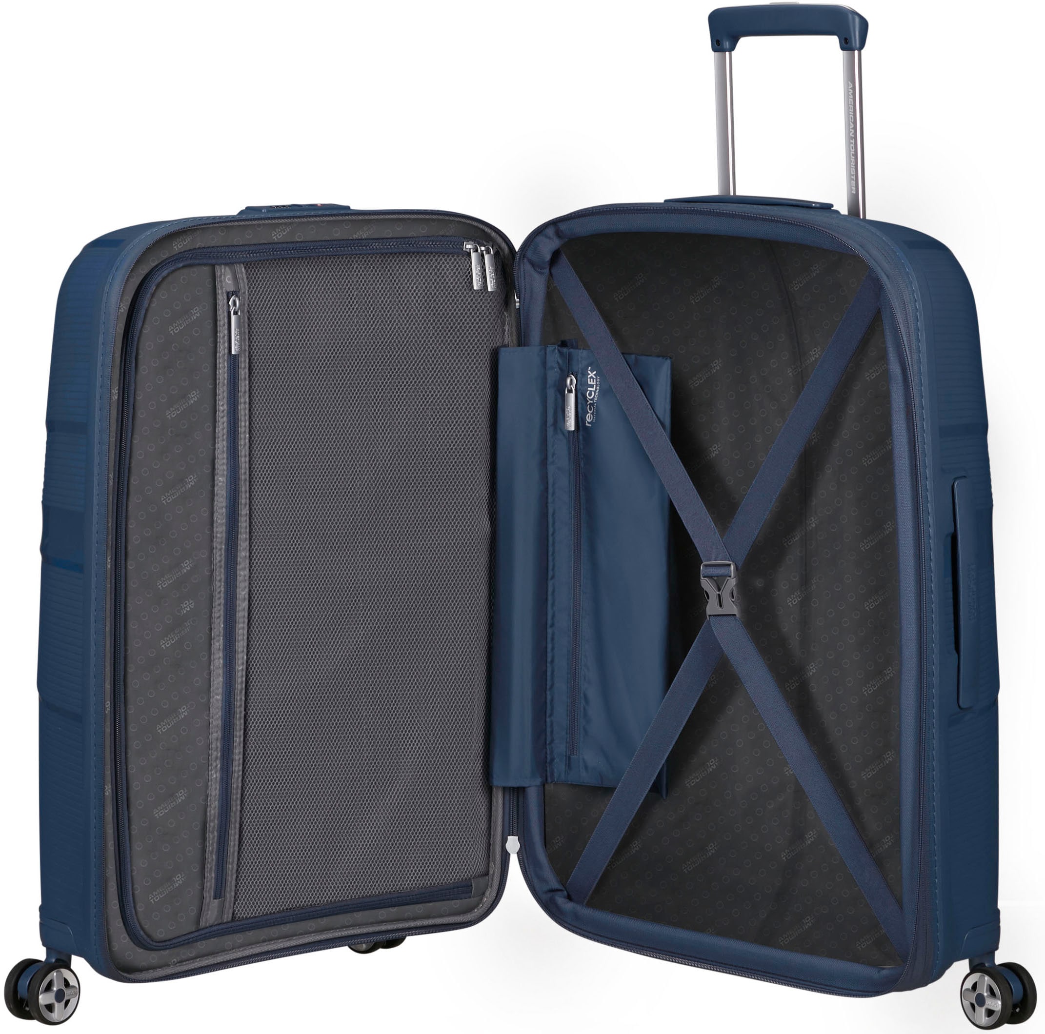 American Tourister® Hartschalen-Trolley »STARVIBE, in verschiedenen Farben und Grössen«, 4 Rollen, Handgepäck-Koffer Reisegepäck Koffer TSA-Zahlenschloss