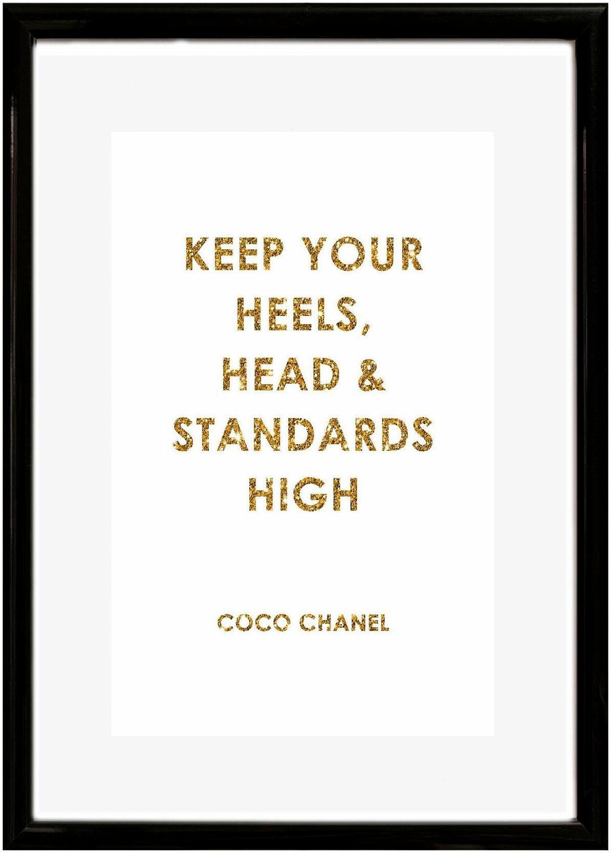 Image of Leonique Bild »Spruch: Keep your heels, …«, 30/40 cm, gerahmt bei Ackermann Versand Schweiz