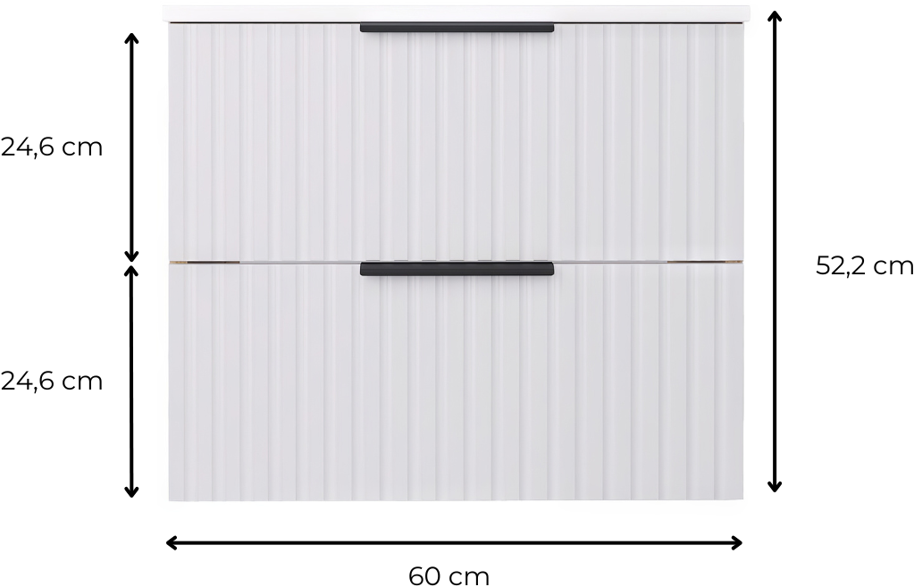 welltime Waschtisch »TIBU mit Waschbecken. 2 Schubladen. 2 Breiten (60/80cm) und 4 Farben« Badschrank mit Waschbecken, Softclose, Masse B/H/T: 61/53/47 cm