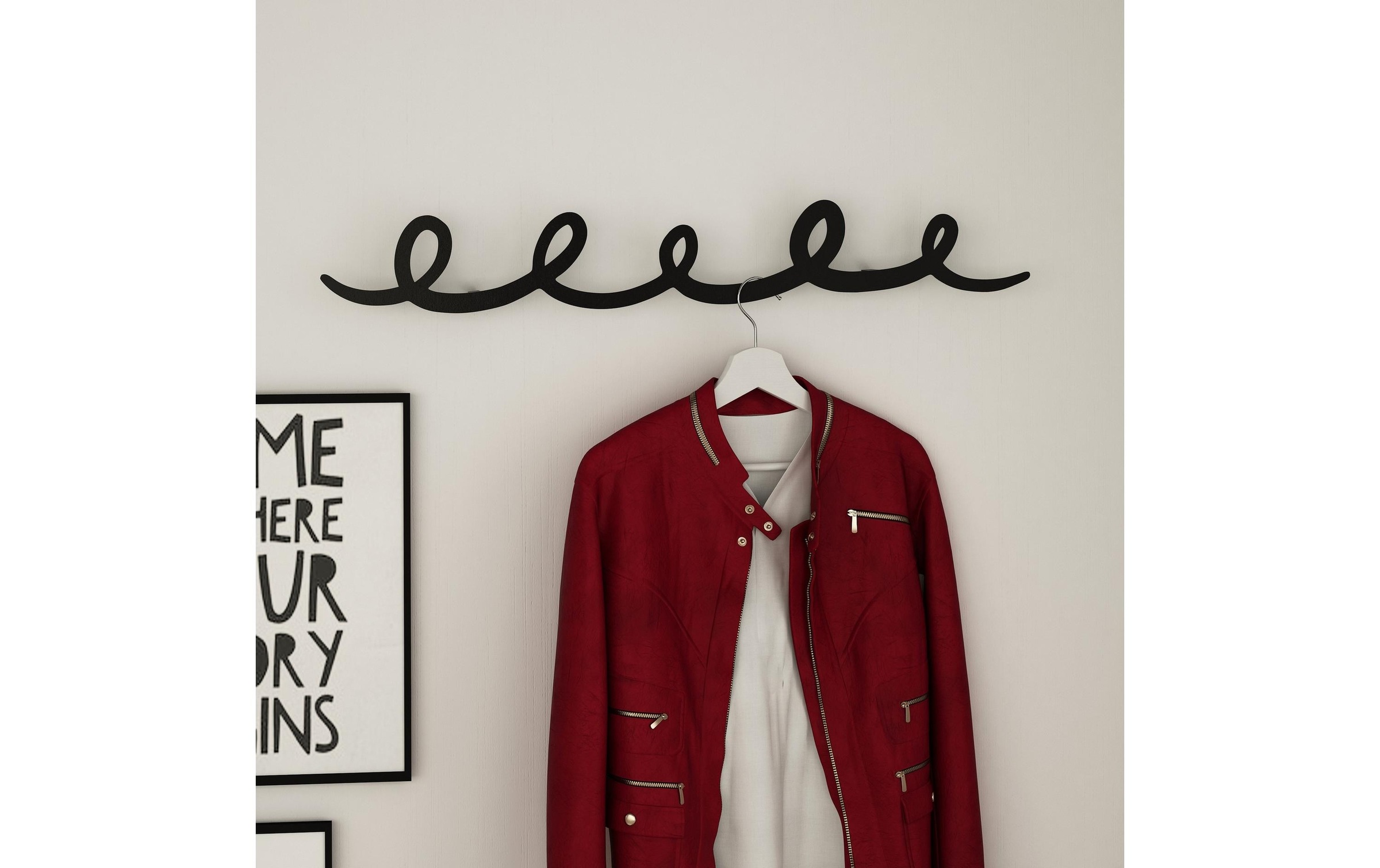 WOODY FASHION Porte-manteau mural »Sing 80 cm x 12 cm«