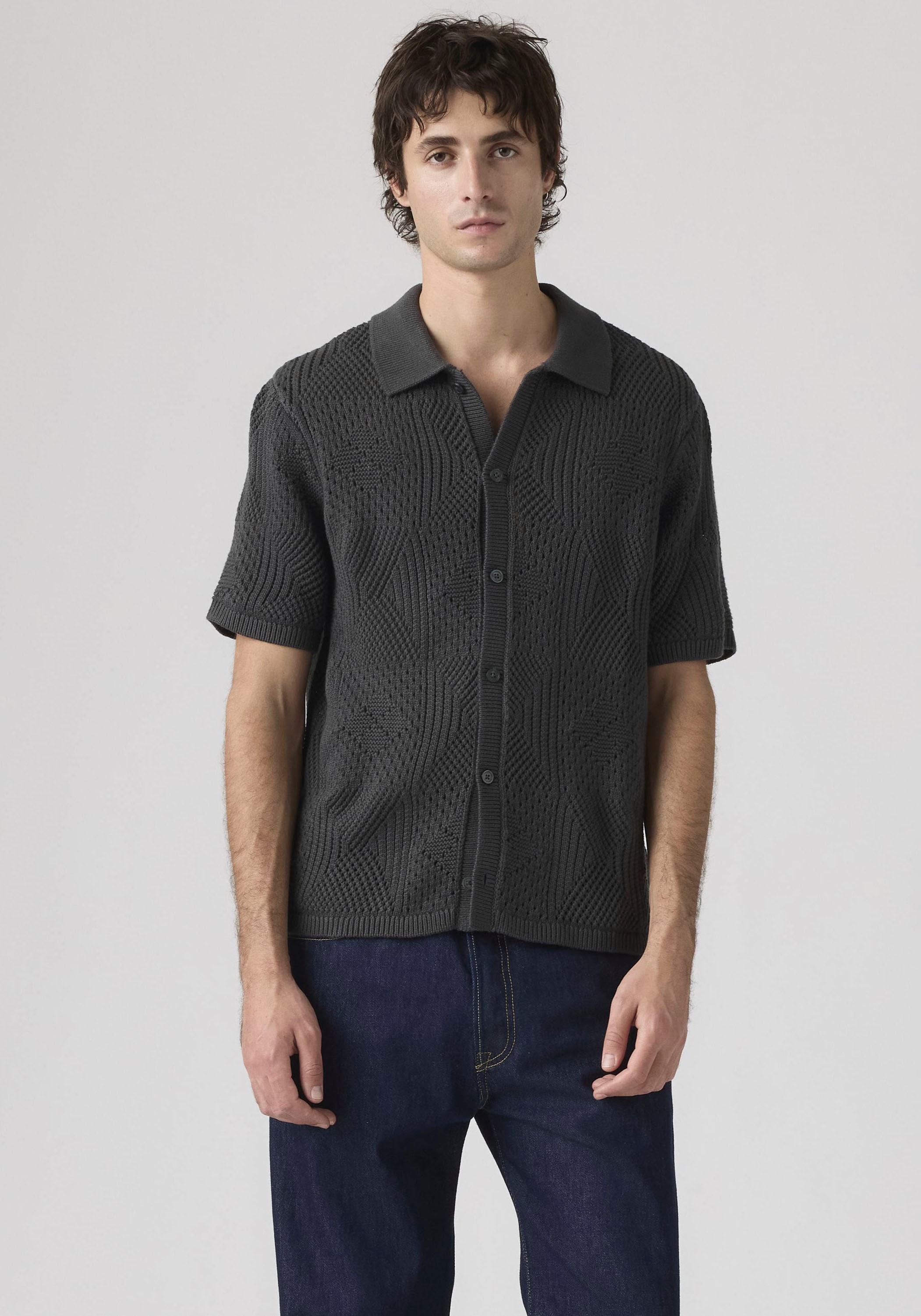 Image of Levis Strickpullover "SWEATER CAMP SHIRT" mit Strickmuster