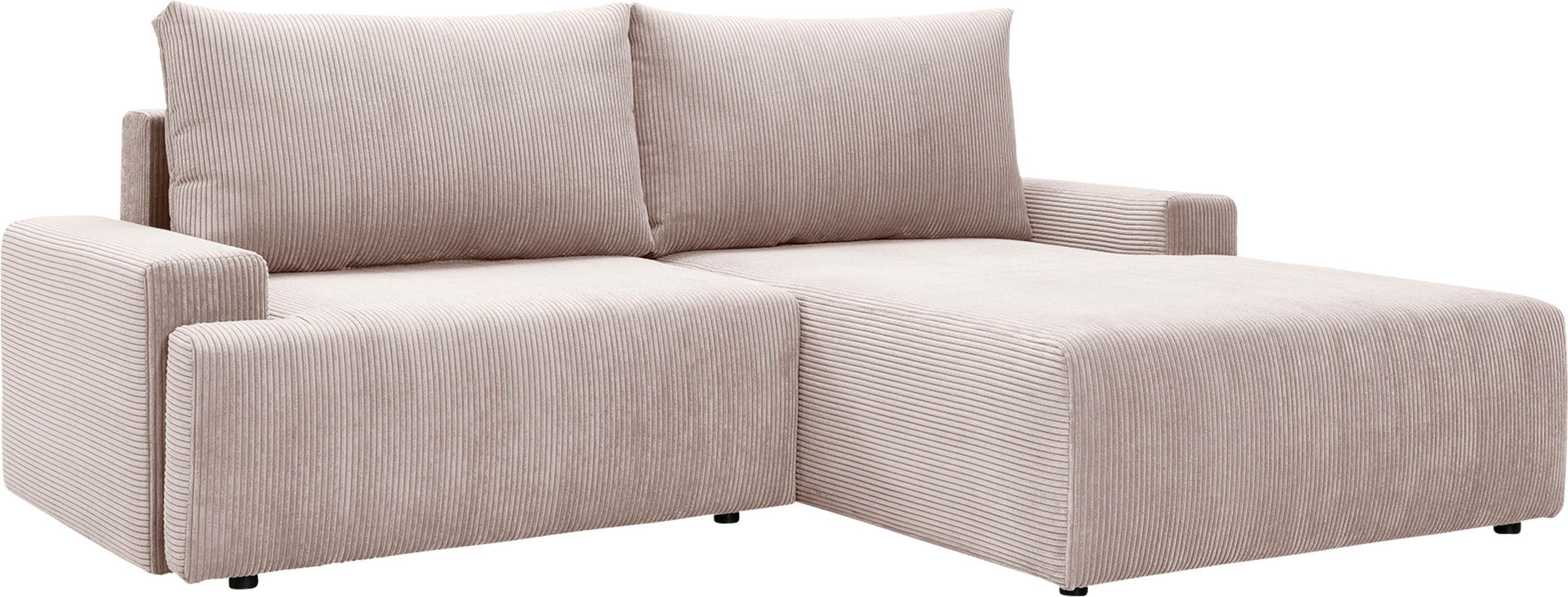 exxpo - sofa fashion Ecksofa »Orinoko, aktuelles Design und hoher Sitzkomfort, L-Form«, inkl. Bettfunktion und Bettkasten, schöne Farben im angesagten Cord
