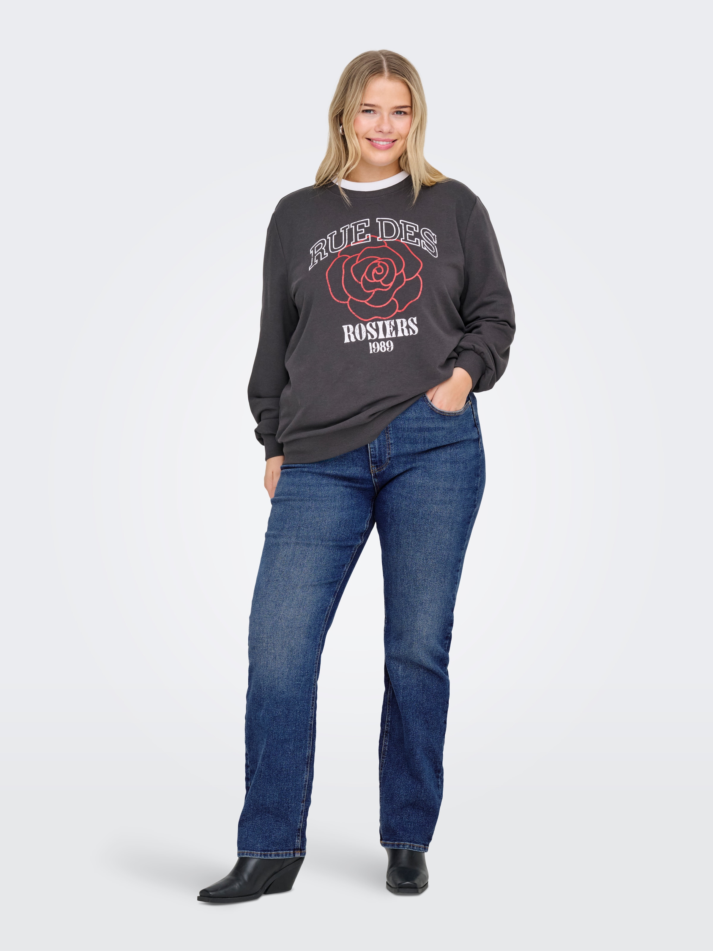 ONLY CARMAKOMA Jeans droit »CARCRUZ EX HW STRAIGHT DNM PIMBOX BF«