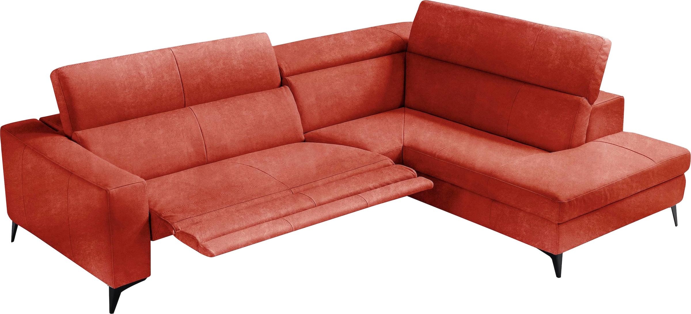 Image of Egoitaliano Ecksofa "Edith, Designsofa mit hohem Sitzkomfort, Breite 269cm, L-Form" inkl. elektrischer Relaxfunktion und manuell verstellbaren Kopfteilen
