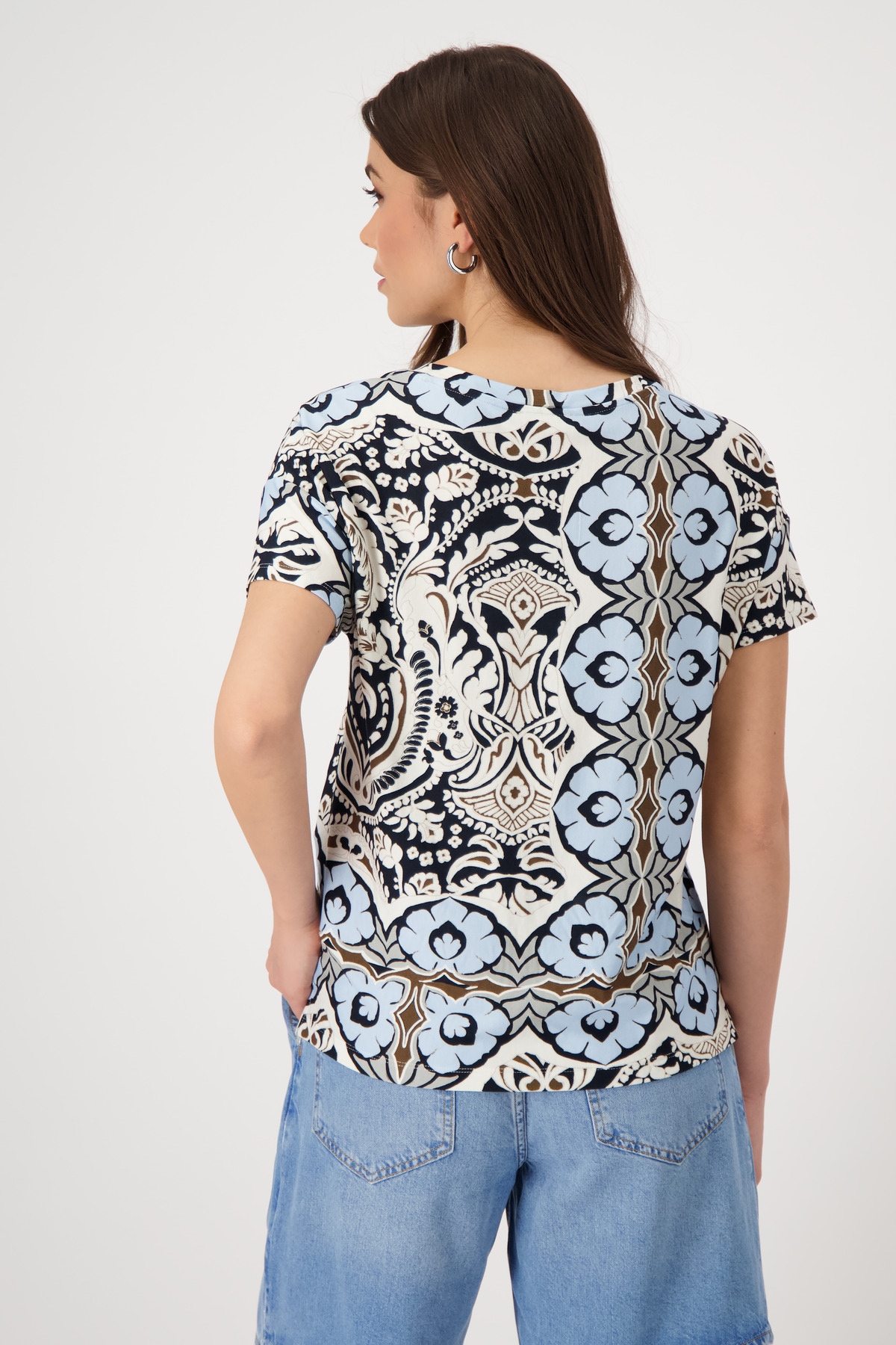 Monari Rundhalsshirt, mit Alloverprint