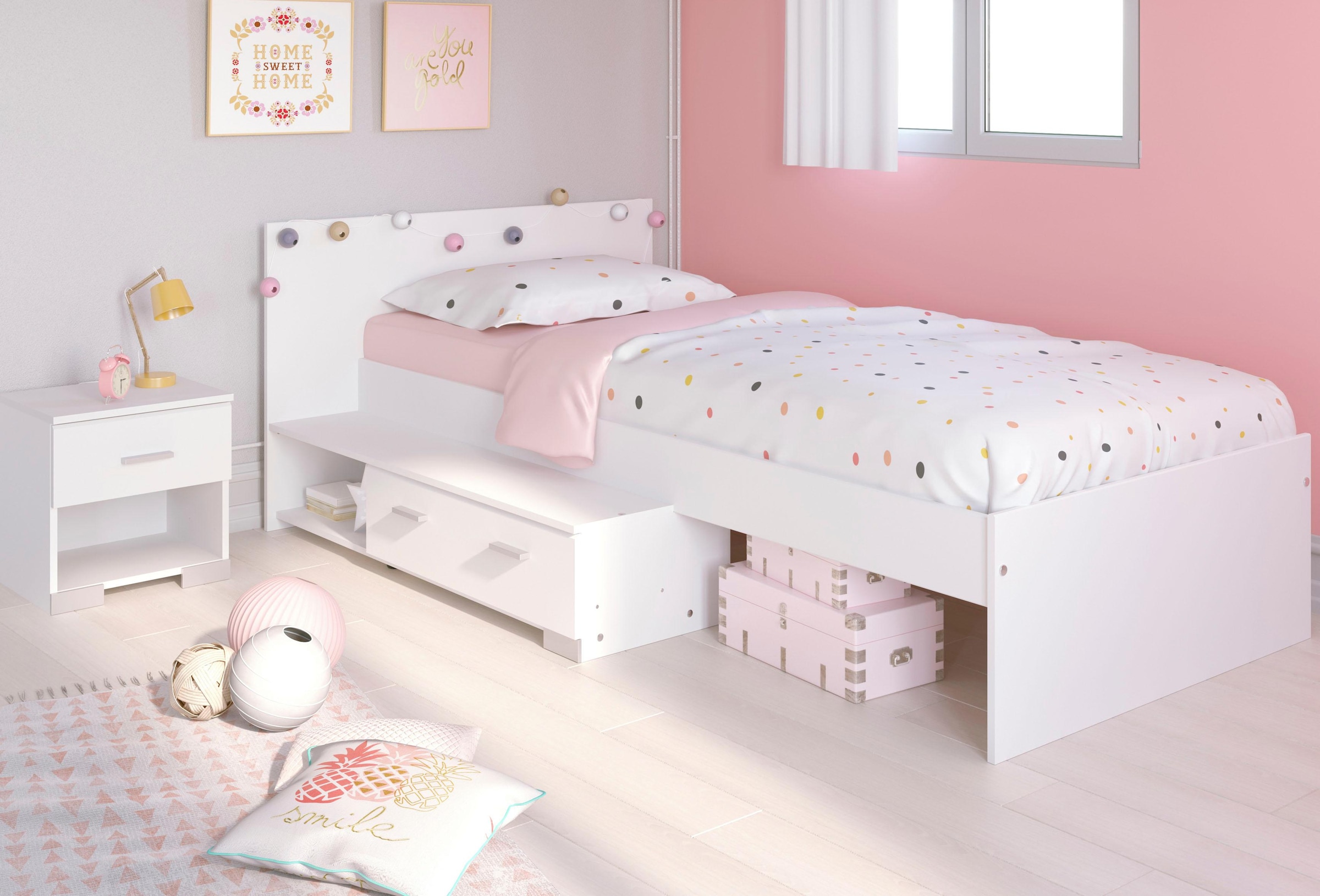 weißes Jugendbett