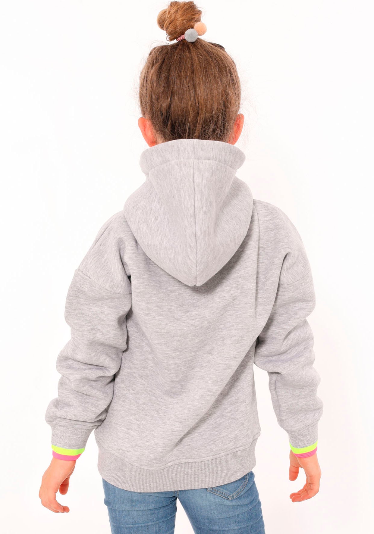 Zwillingsherz Hoodie »"Optimism"KIDS«, mit Smiley, buntem Schriftzug und Details in Neonfarben