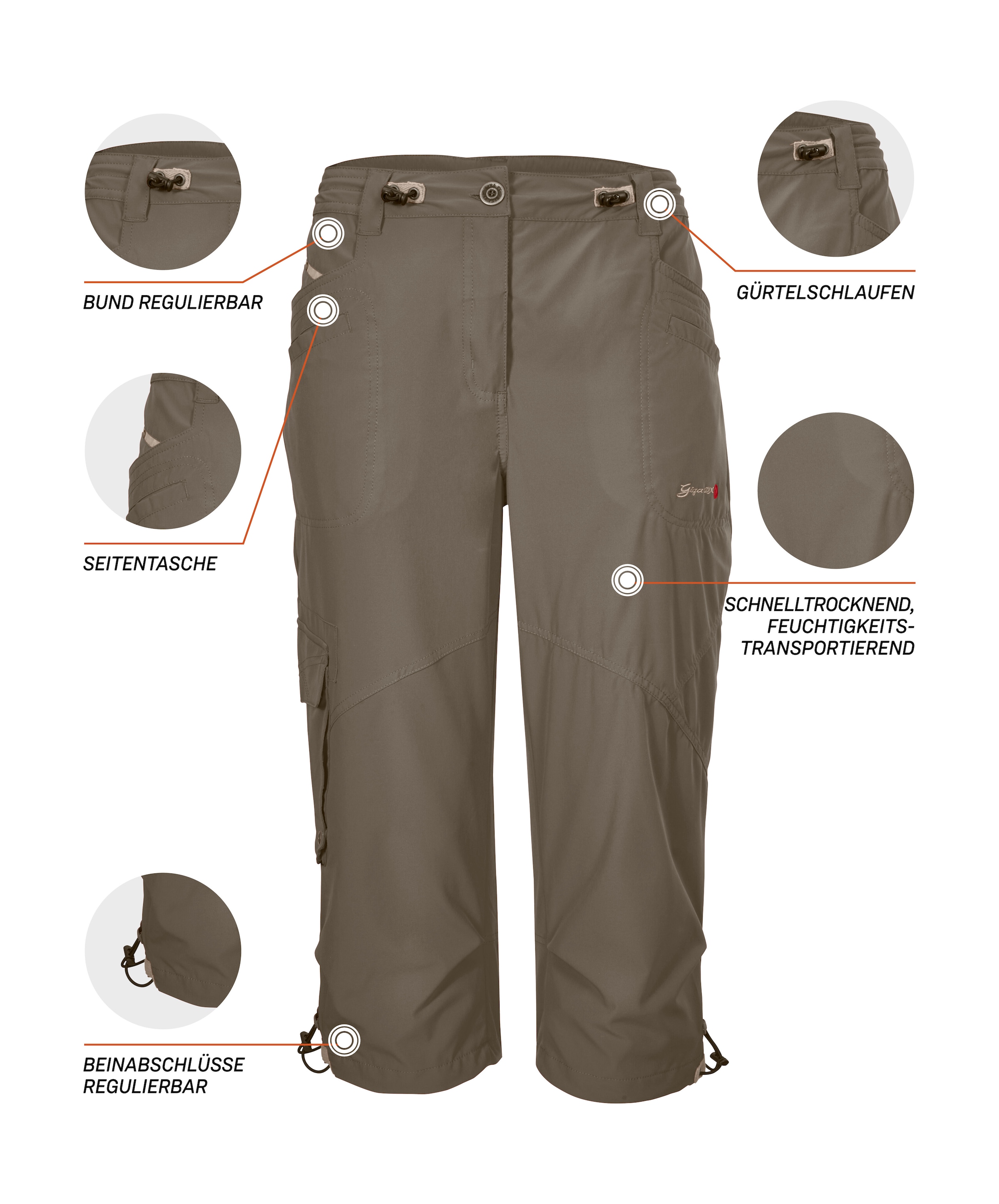 G.I.G.A. DX by killtec 3/4-Hose »GS 31 WMN PNTS«, Schnelltrocknende Caprihose mit verstellbaren Kordelzügen