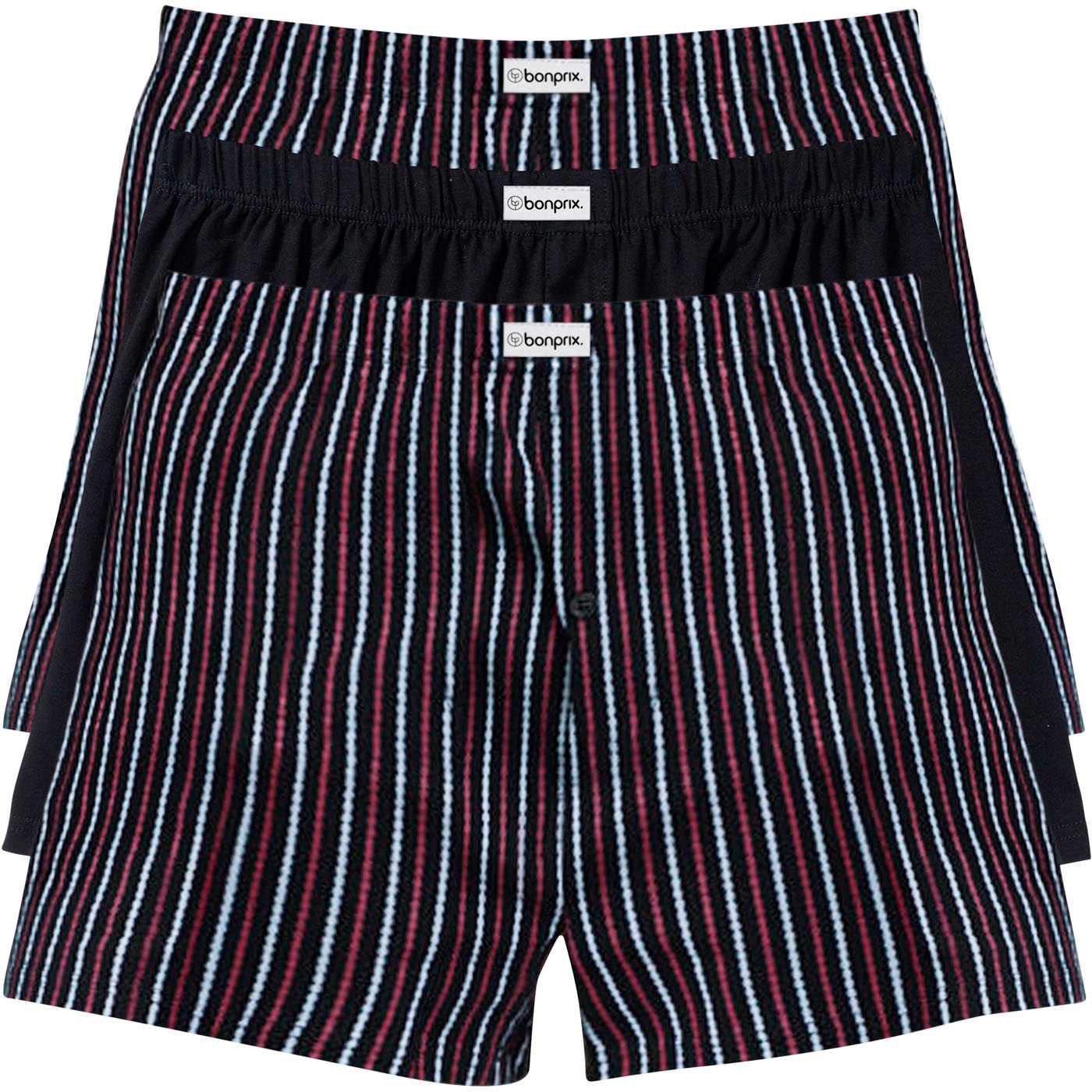 bonprix Boxers »Lockere Jersey Boxershorts aus Baumwolle (3er Pack)« Packung, 3 cuis weiter Schnitt, lockere Passform, aus Baumwolle