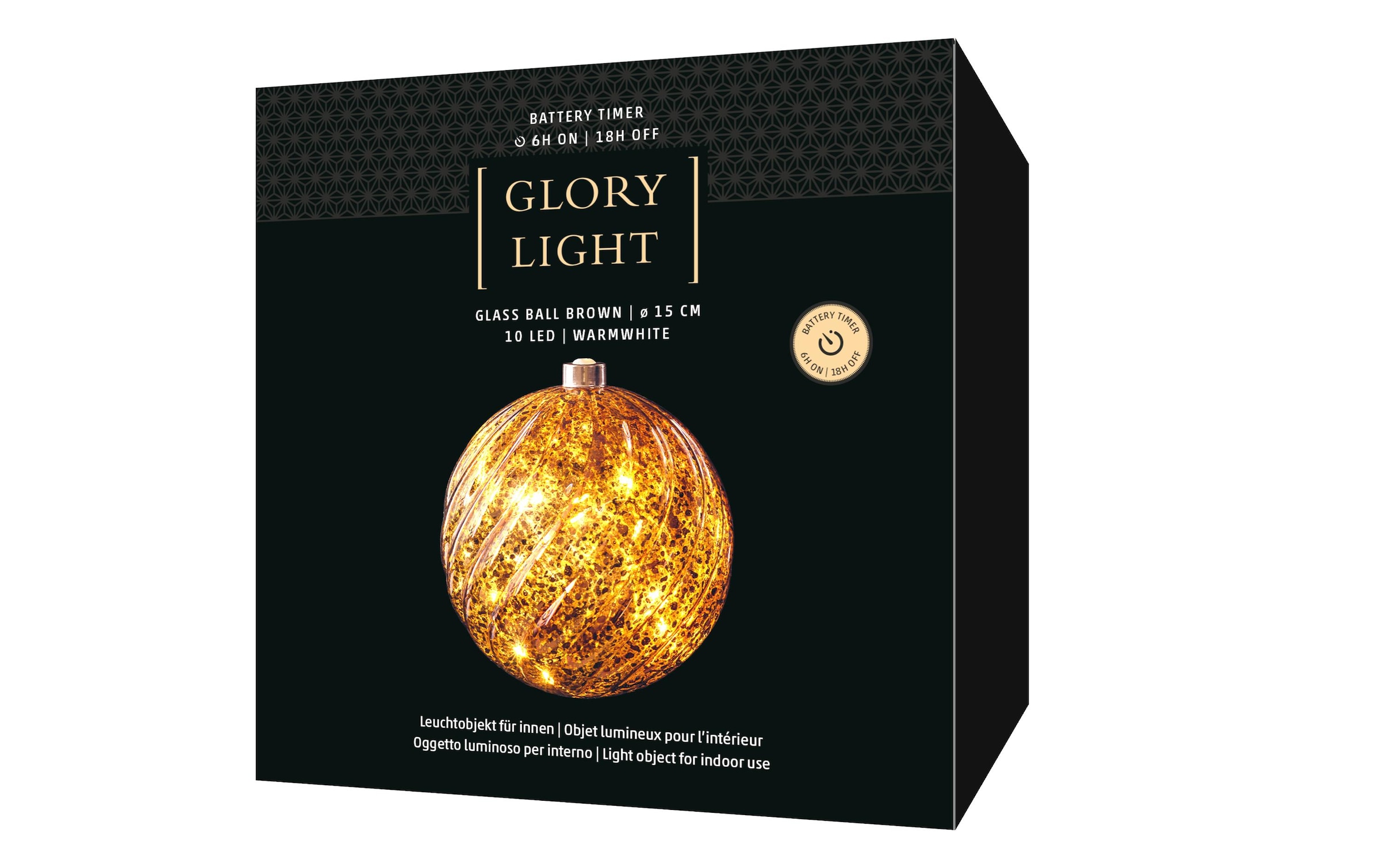 STT LED Dekofigur »ball brown, 15 cm«