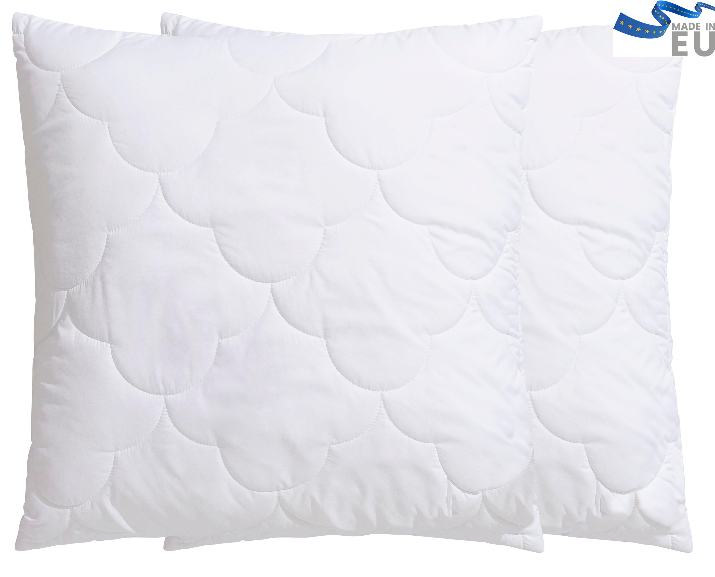 Image of GOODproduct Microfaserkissen "Mondschein, Kopfkissen 1-tlg. oder 2-tlg. 40x80 oder 80x80 cm" Füllung: Faserbaellchen Spar-Set, 2-tlg., 2 Stk. tlg. Kissen, allergiker geeignet (für Hausstauballergiker)