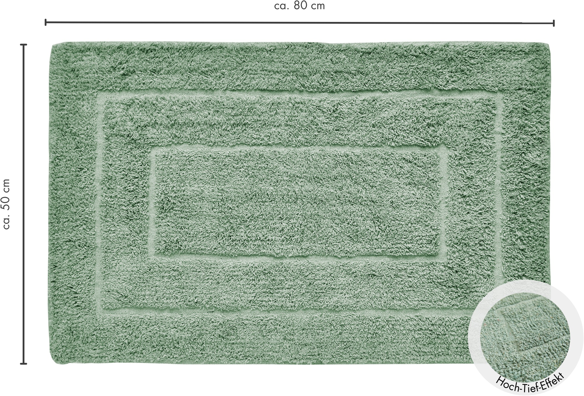 Andiamo Badematte »Havanna, 50x80 cm« Höhe 7,5 mm fussbodenheizungsgeeignet | schnell trocknend Badteppich, Uni Farben, Hoch-Tief Effekt, verschiedene Designs