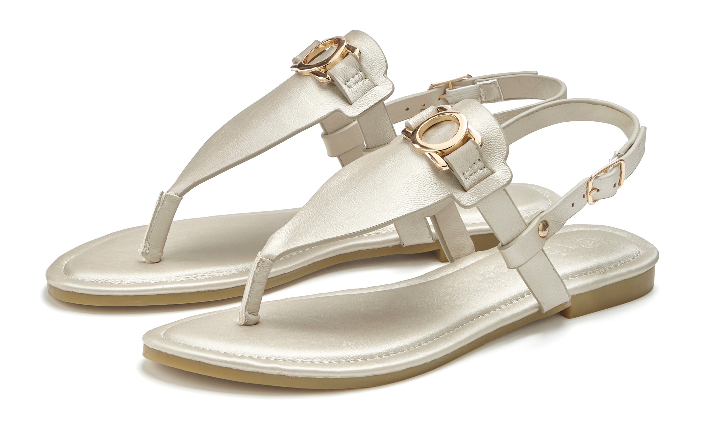 Image of Vivance Zehentrenner "Sandale, Sommerschuh, Pantolette," NEU mit Schmuckelement & weicher Innensohle VEGAN