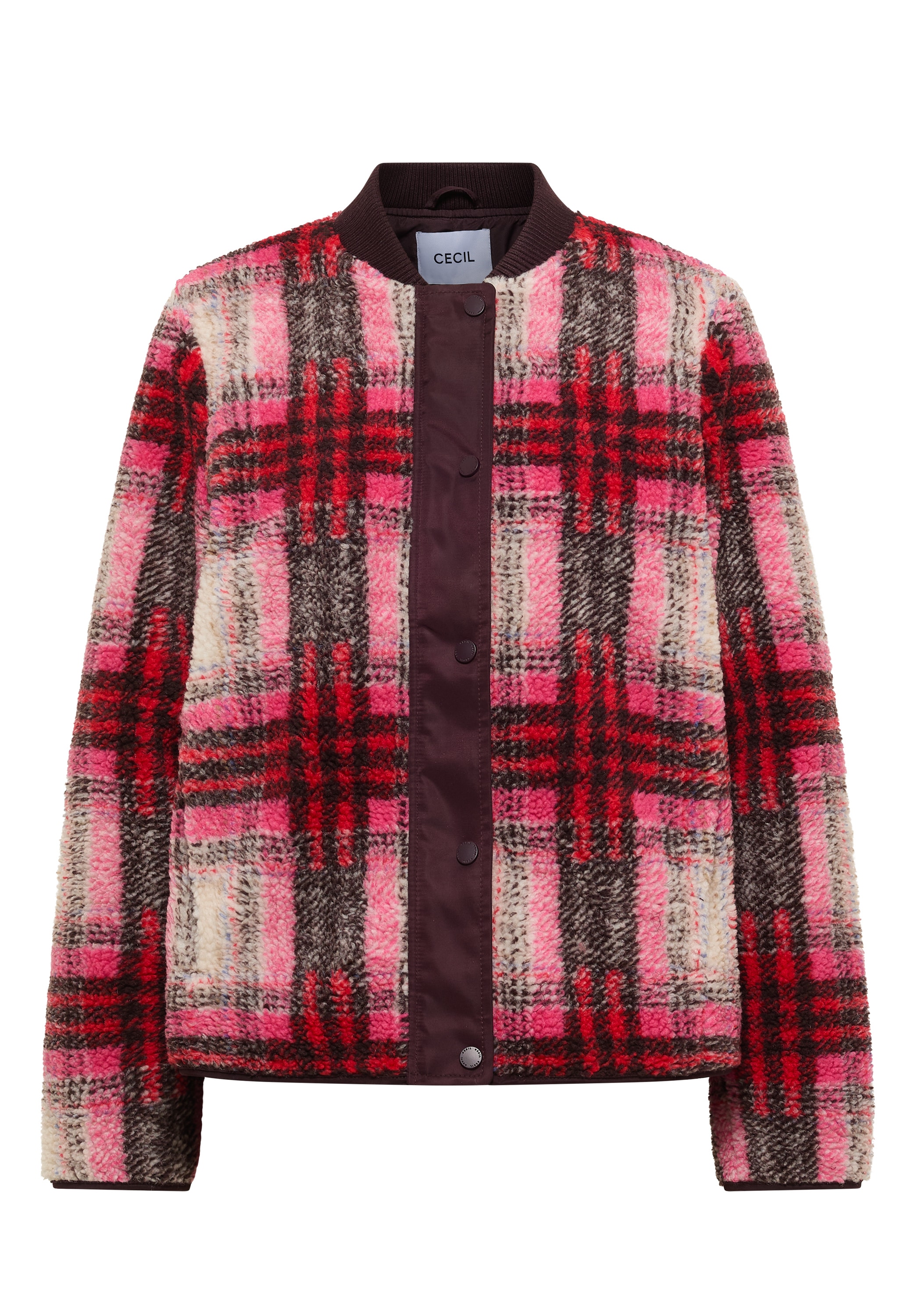 Cecil Blouson ohne Kapuze Teddy-Blouson / Karo-Muster /  mit Softshelldetails