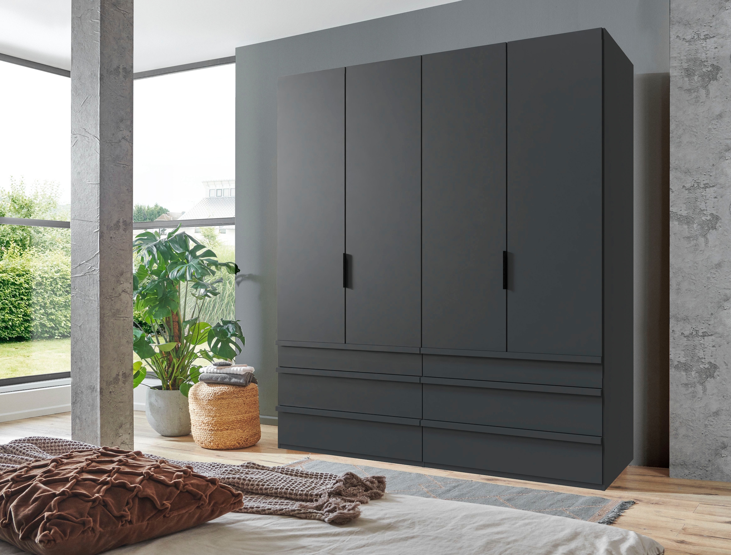 Wimex Armoire à portes pliantes »Oxford by fresh to go, in der Breite 200cm, in 2 Höhen erhältlich« mit Schubladen, wahlweise mit oder ohne Spiegel,  mit hochwertigen Falttüren für den perfekten Überblick