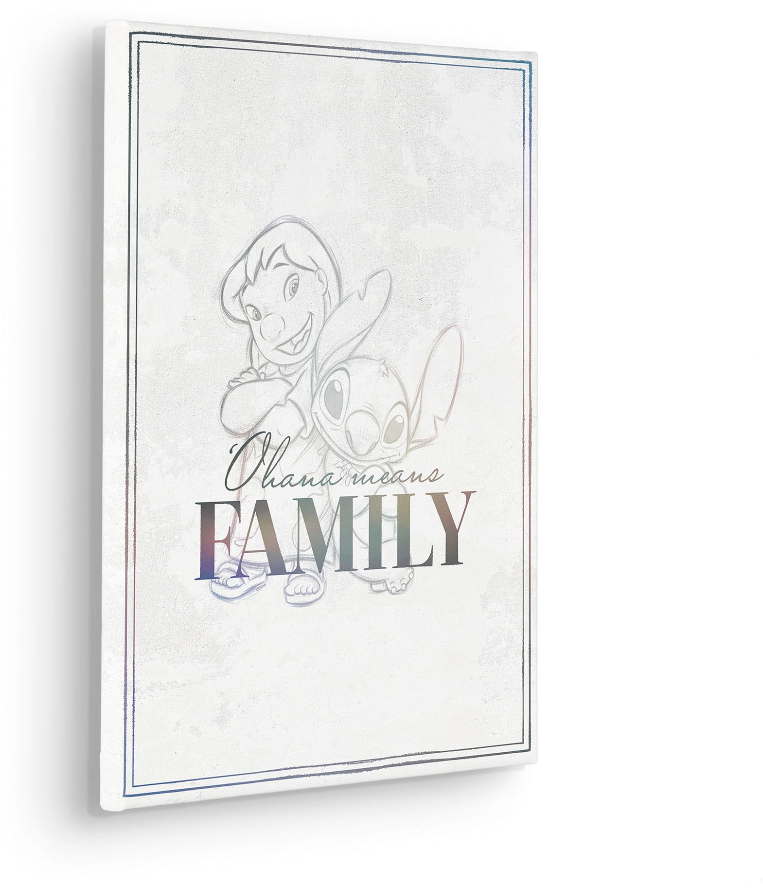 Komar Leinwandbild »Lilo & Stitch Family Goals - Grösse 30 x 40 cm«, Disney, (1 St., 30 x 40 cm (Breite x Höhe), Keilrahmenbild mit Echtholzrahmen, Kinderzimmer
