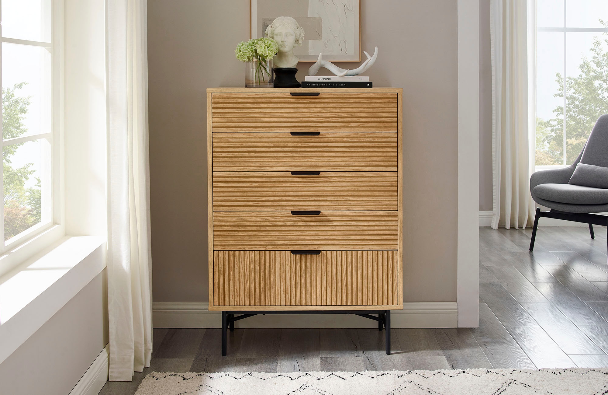 Image of SalesFever Kommode "Visby Designer Sideboard mit Stil" Eiche Echtholzfurnier