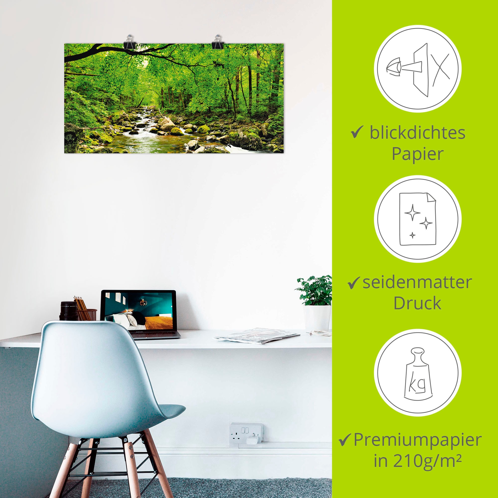 Artland Wandbild »Herbstwald Fluss Smolny«, Wald, (1 St.), als Leinwandbild, Poster, Wandaufkleber in verschied. Grössen