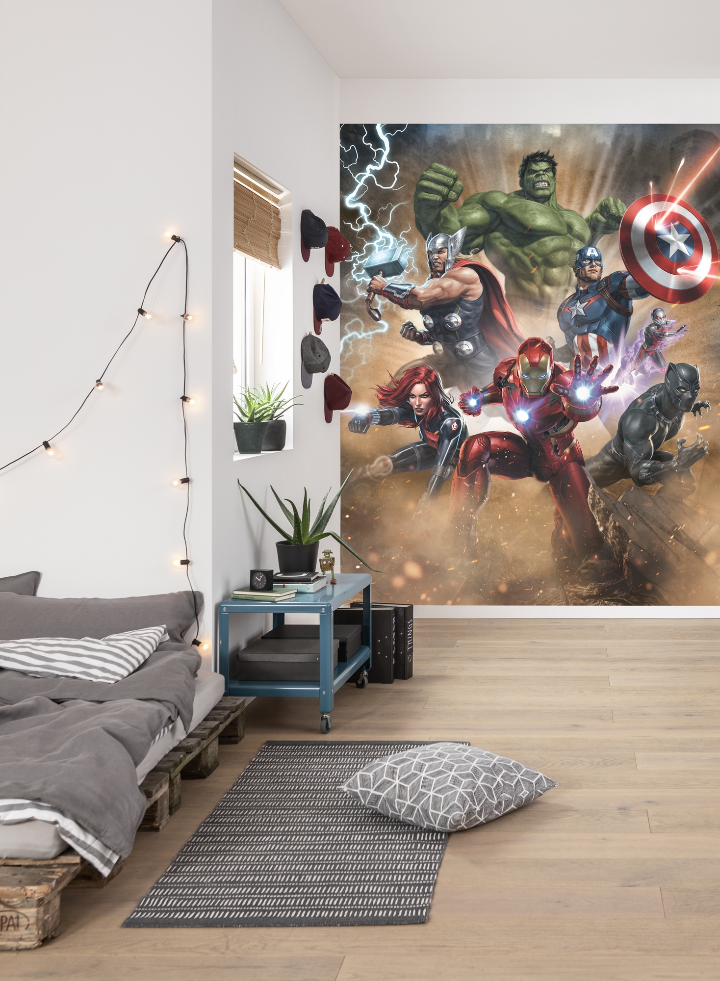 Image of Komar Fototapete "Avengers Superpower" bedruckt glatt 200 x 250 cm (Breite x Höhe) - Tapete, Vlies, Wohnzimmer, Schlafzimmer