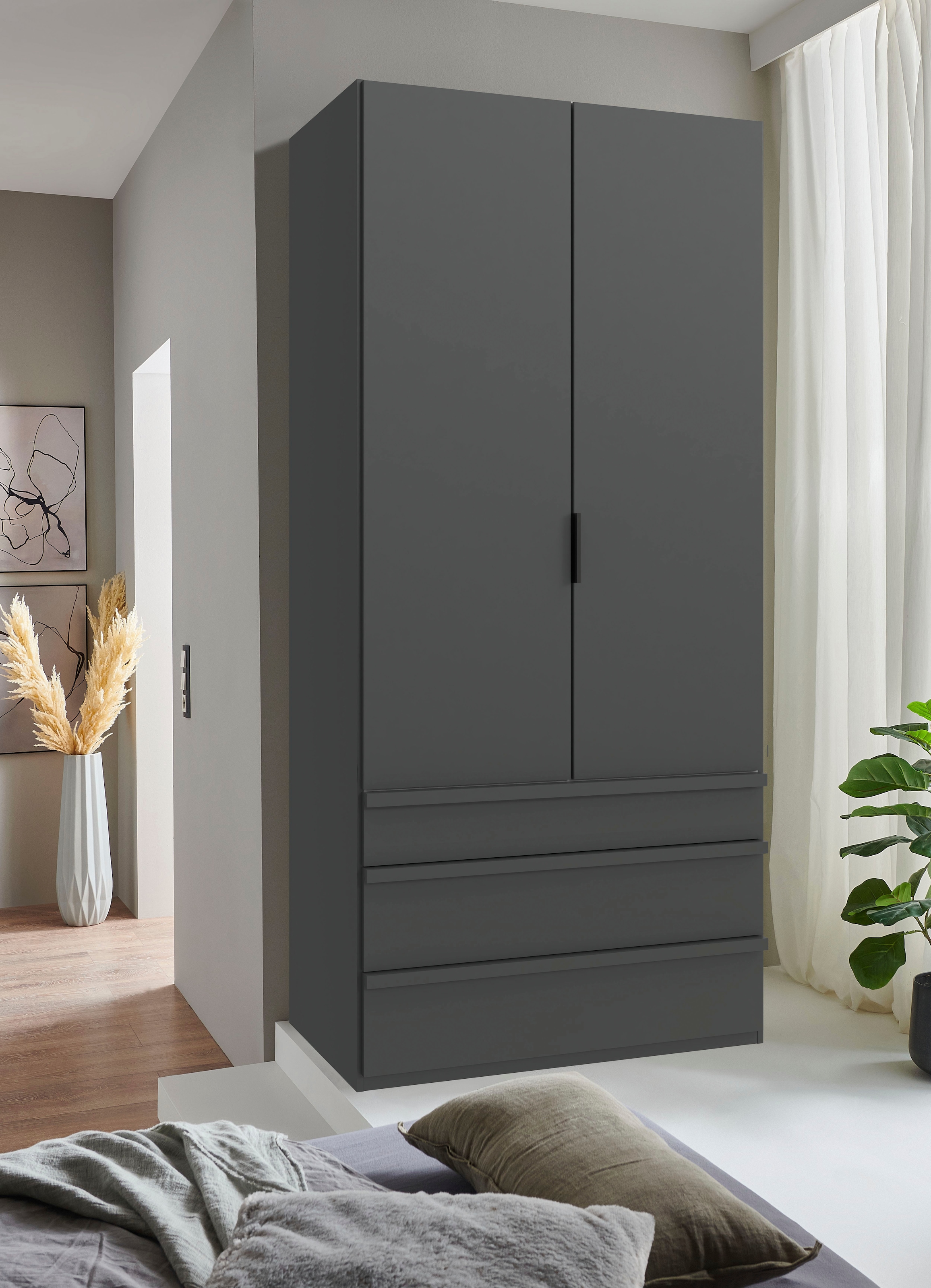 Wimex Armoire à portes pliantes »Oxford by fresh to go, in der Breite 100cm, in 2 Höhen erhältlich« mit Schubladen, wahlweise mit oder ohne Spiegel,  mit hochwertigen Falttüren für den perfekten Überblick