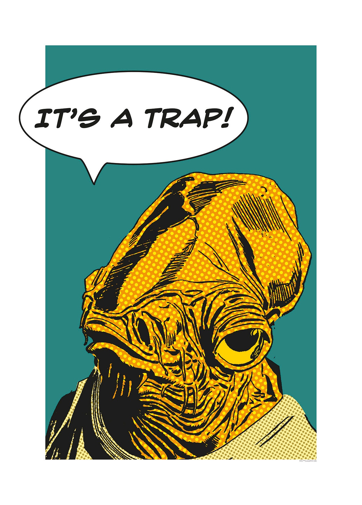 Image of Komar Bild "Star Wars Classic Comic Quote Ackbar" Star Wars 1 Stk. tlg. Wandbild zur Dekoration im Kinderzimmer - ohne Rahmen